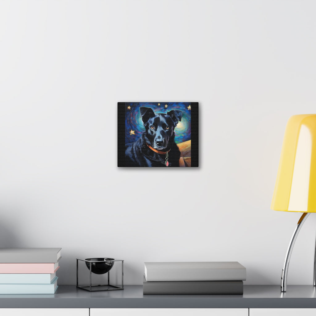 Black Shepherd Lab Stary Night Cavas Painting