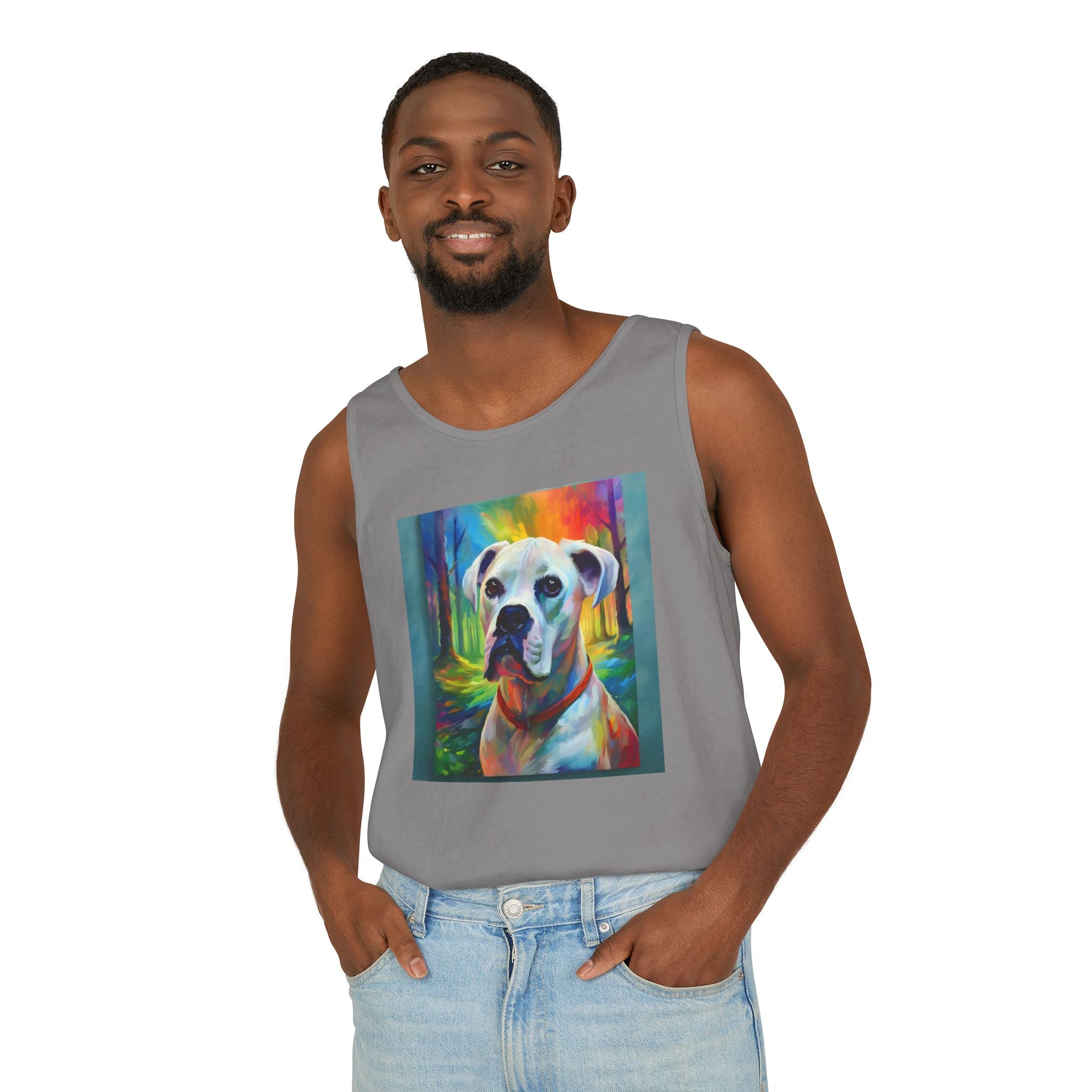 Boxer Rainbow Sky Unisex Tank Top