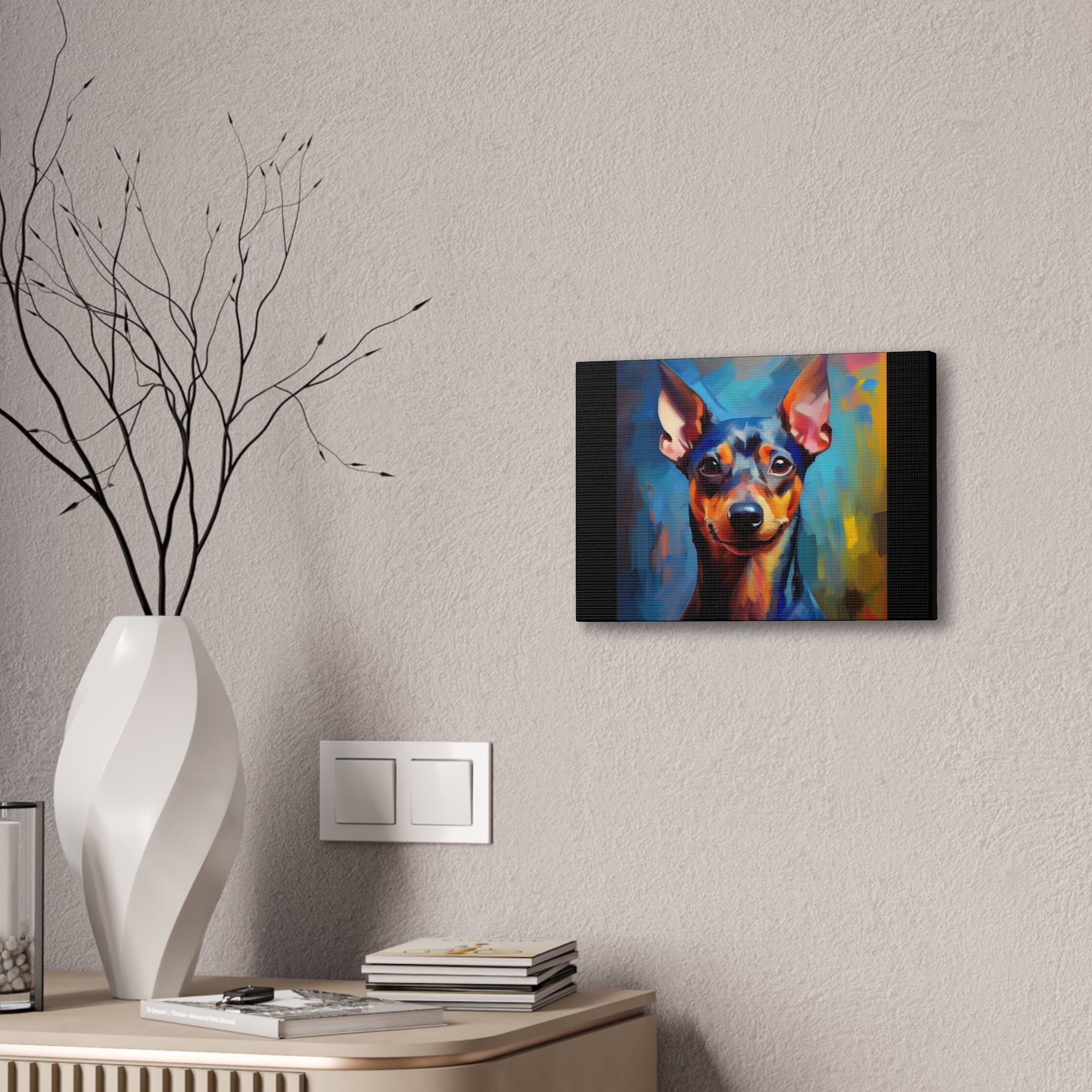Miniature Pinscher Canvas Stretched, 0.75"