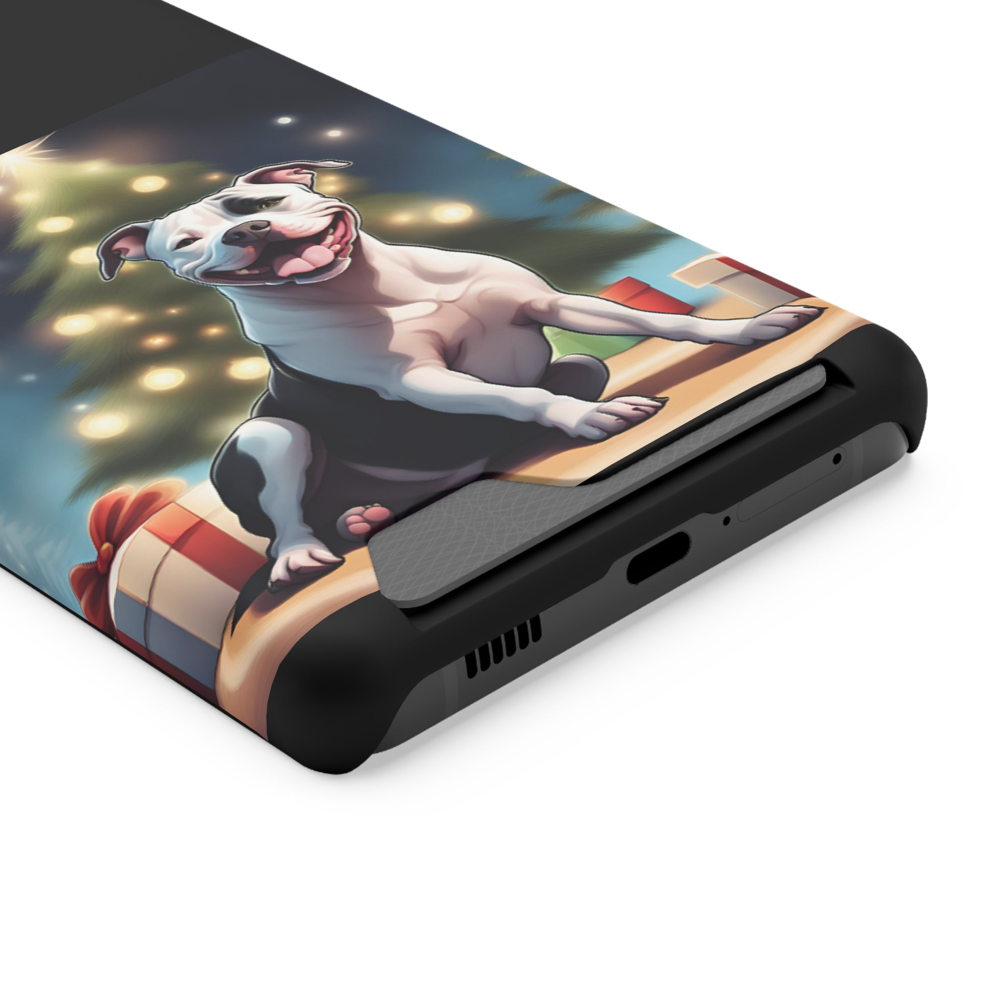 Pitbull Holiday Phone Case with Card Holder