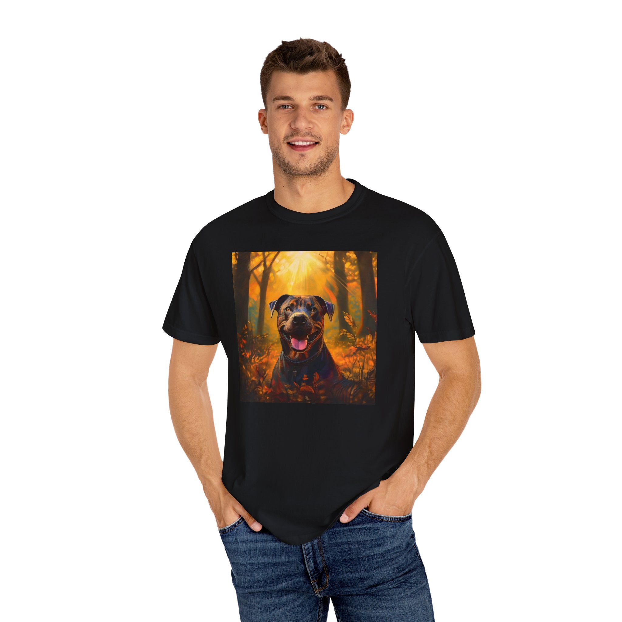 Pit Bull Brindle Autumn Unisex Garment-Dyed T-shirt