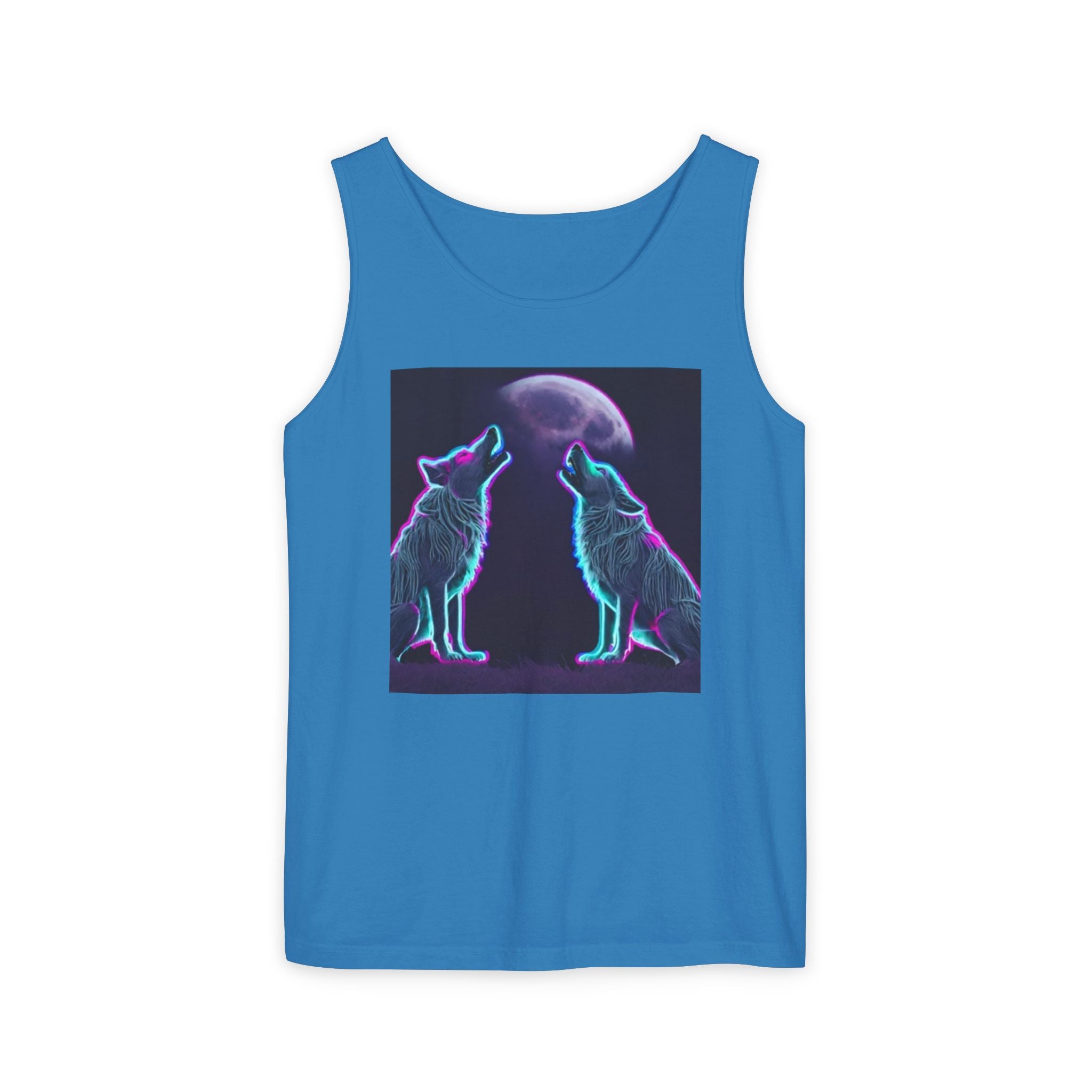 Neon Wolves Howling Unisex Tank Top