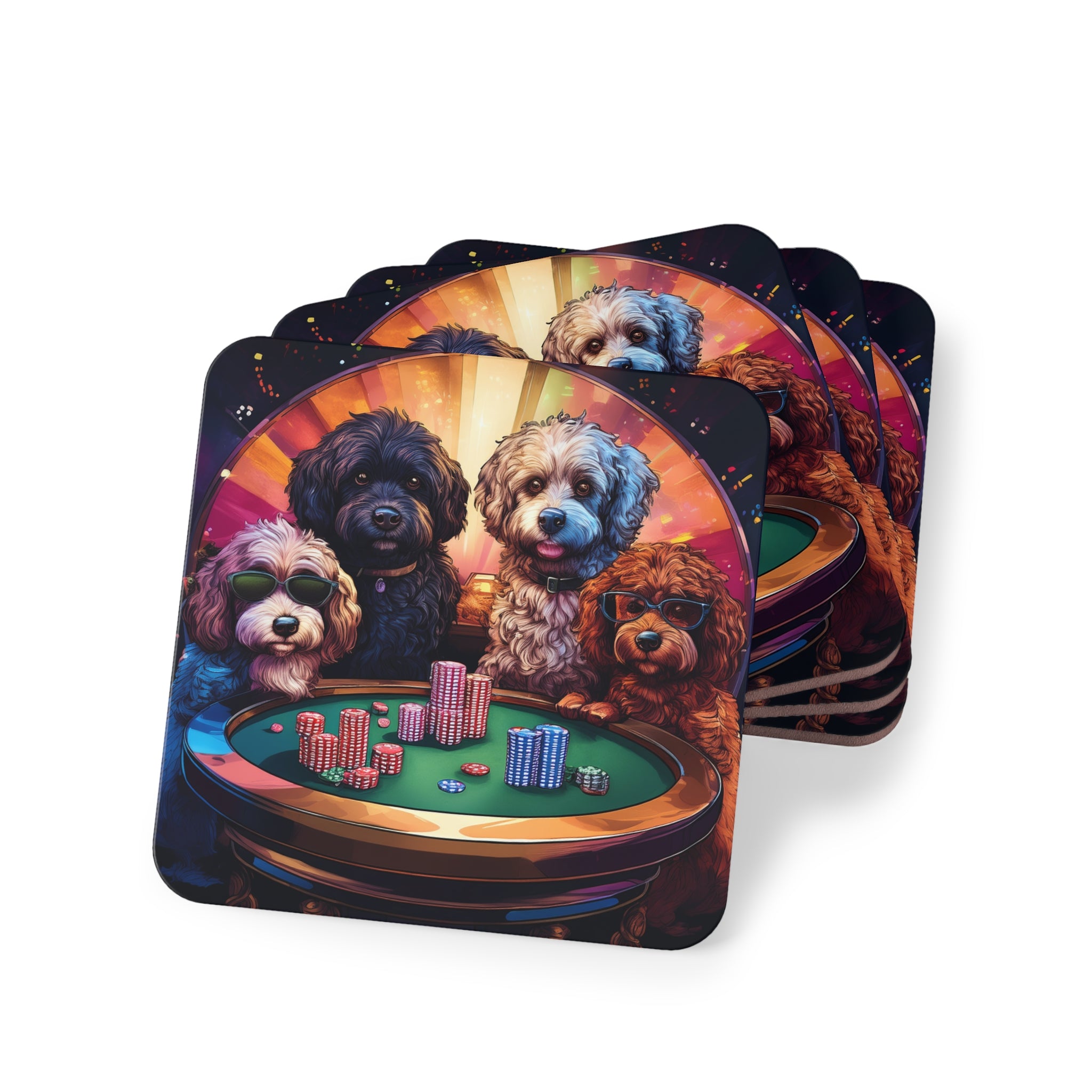 Doodle Poker Game Coasters