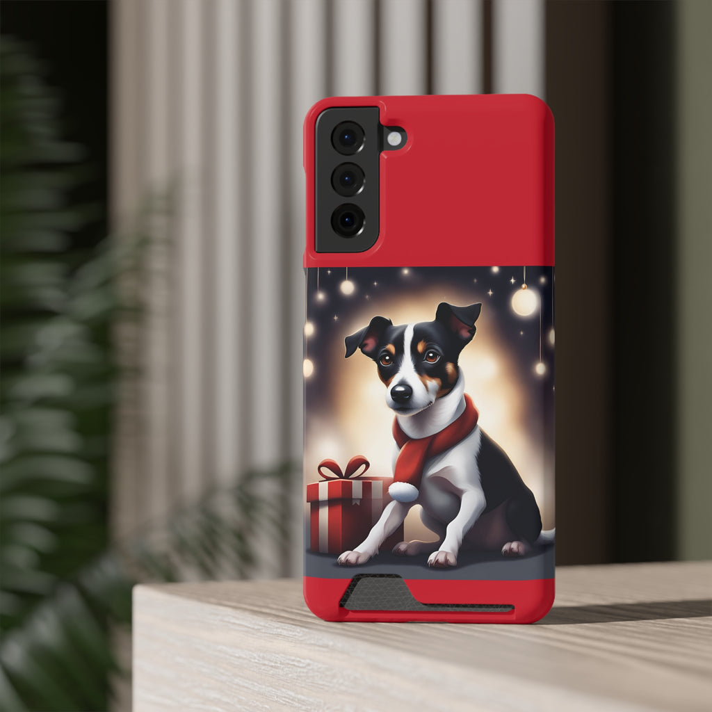 Jack Russel Holiday Phone Case with Card Holder