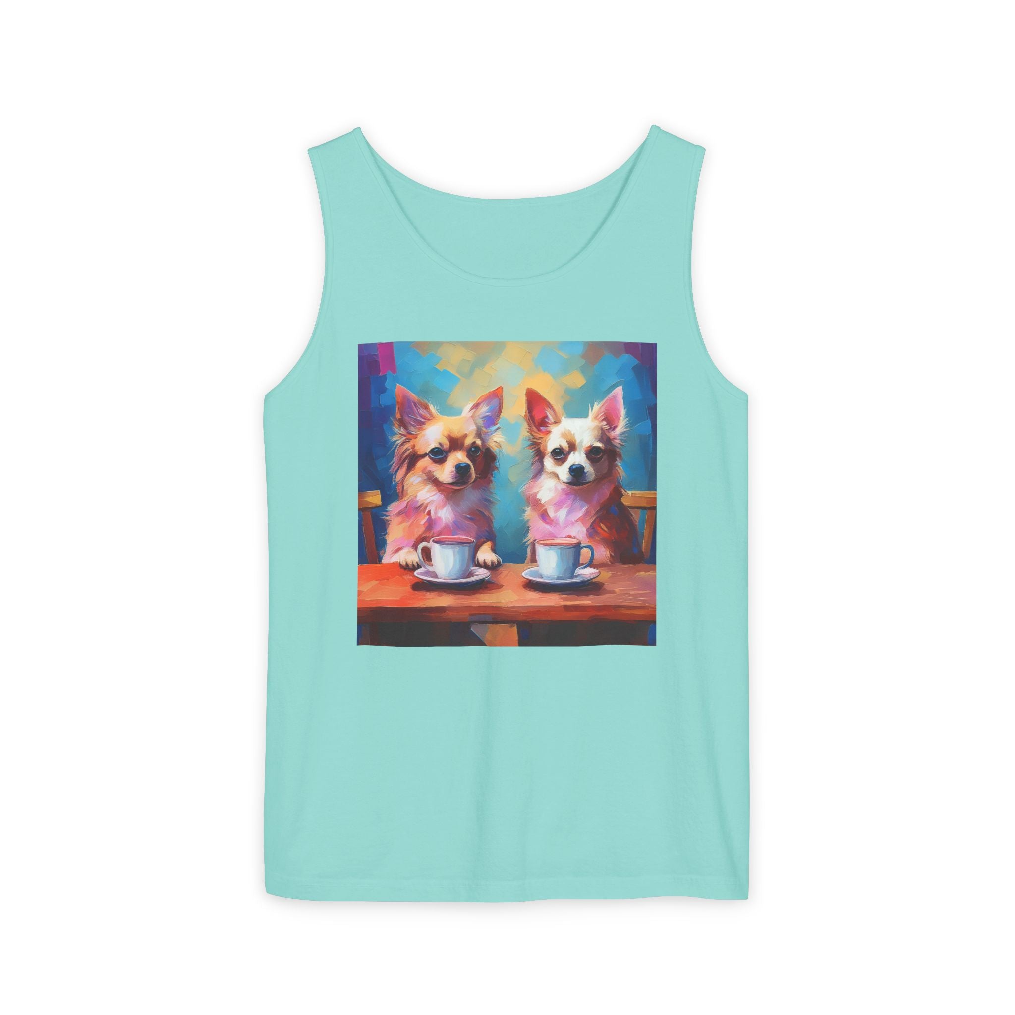Cafe con Chihuahua Unisex Tank Top