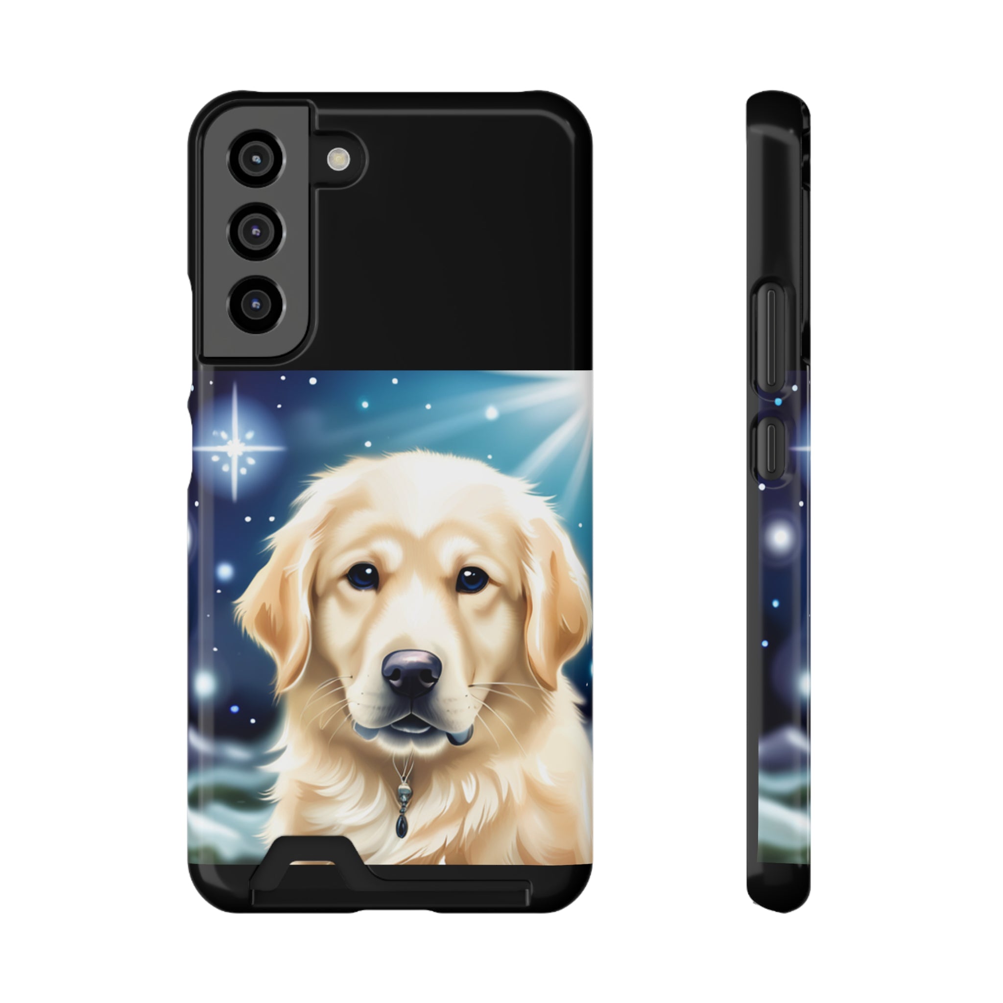 Golden Retriever Stary Night Phone Case with Card Holder