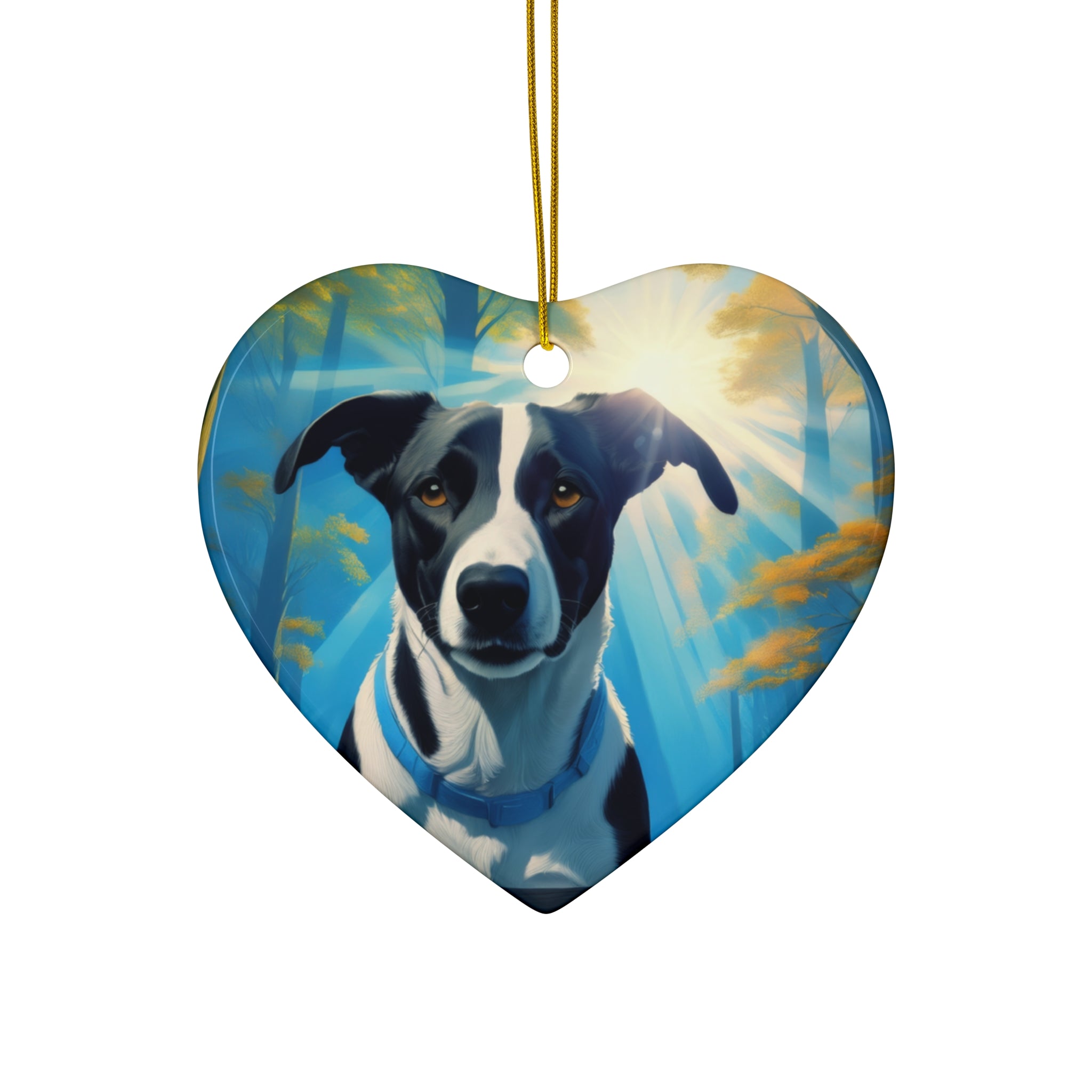 Coonhound forest Ceramic Ornament