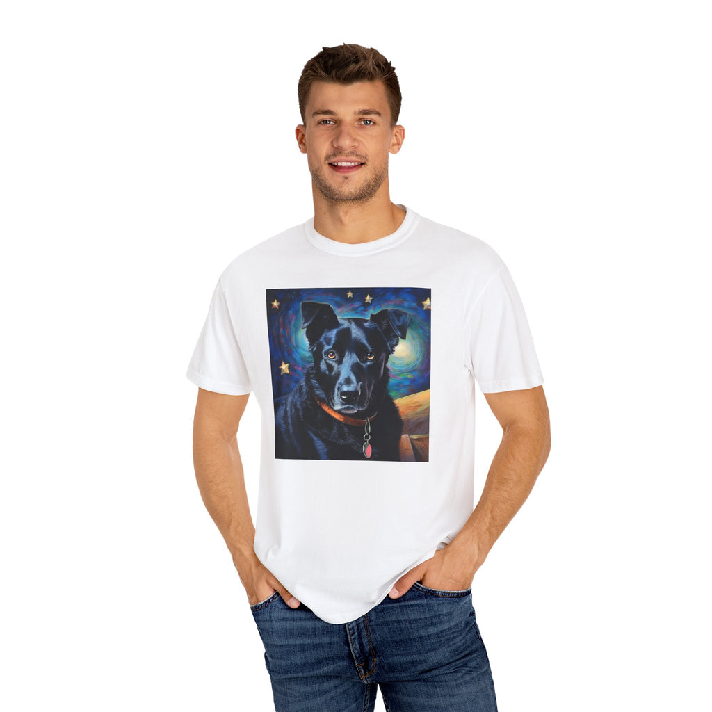 Black Shepherd Lab Stary Night Unisex Garment-Dyed T-shirt