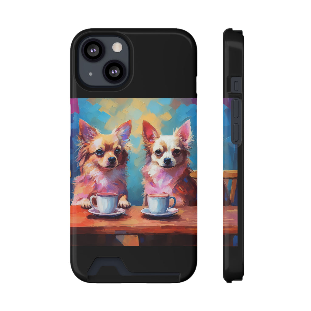 Cafe con Chihuahua Phone Case with Card Holder