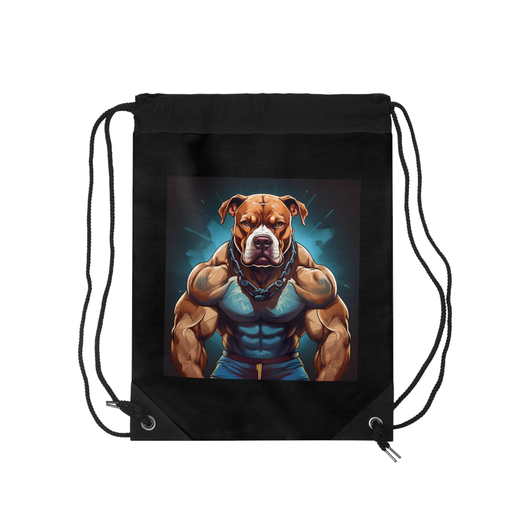 Pitbull Body Builder Drawstring Bag