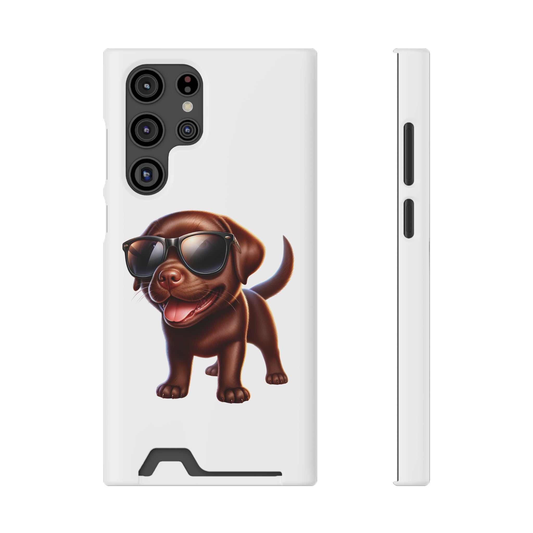 Chocolate Lab with Sunglasses Phone Case with Card Holder