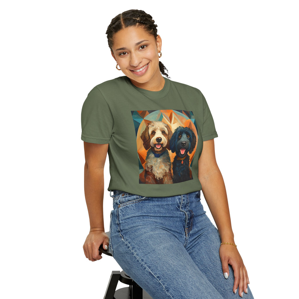 Doodles, Black & Tan Unisex Garment-Dyed T-shirt