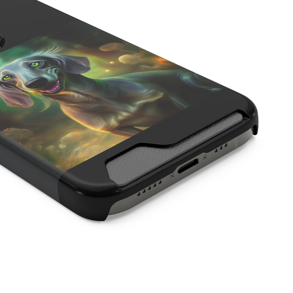 Dachshund Silver Grey Phone Case with Card Holder