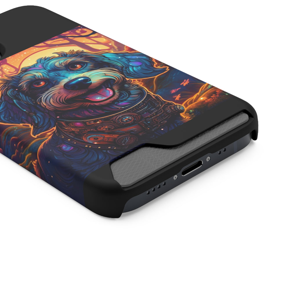 Dachshund Steampunk Phone Case with Card Holder