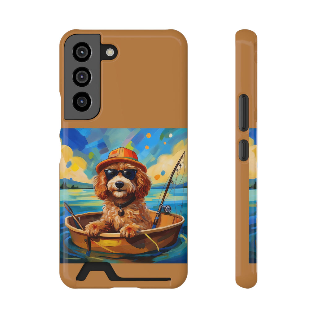 Doodle Fishing Phone Case with Card Holder