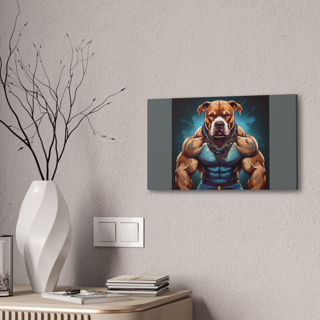 Pitbull Body Builder Cavas Painting