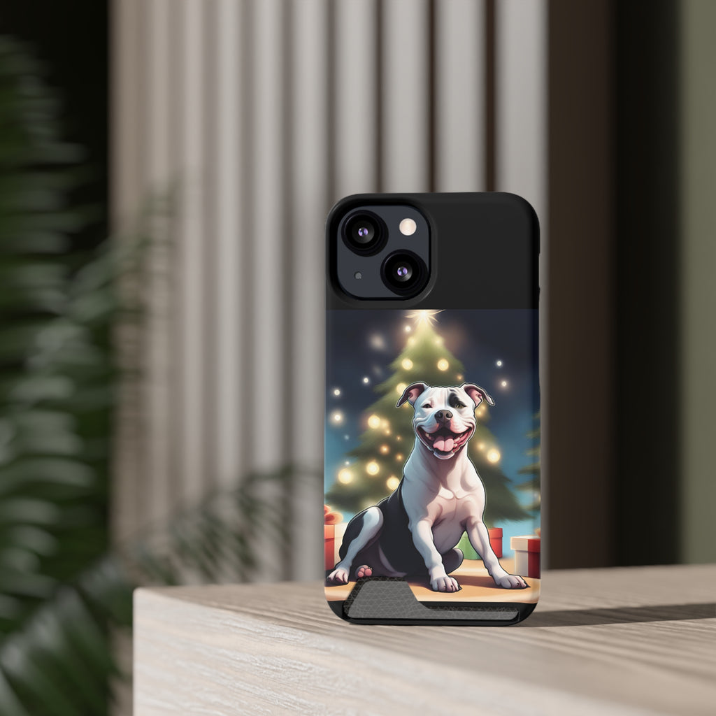 Pitbull Holiday Phone Case with Card Holder