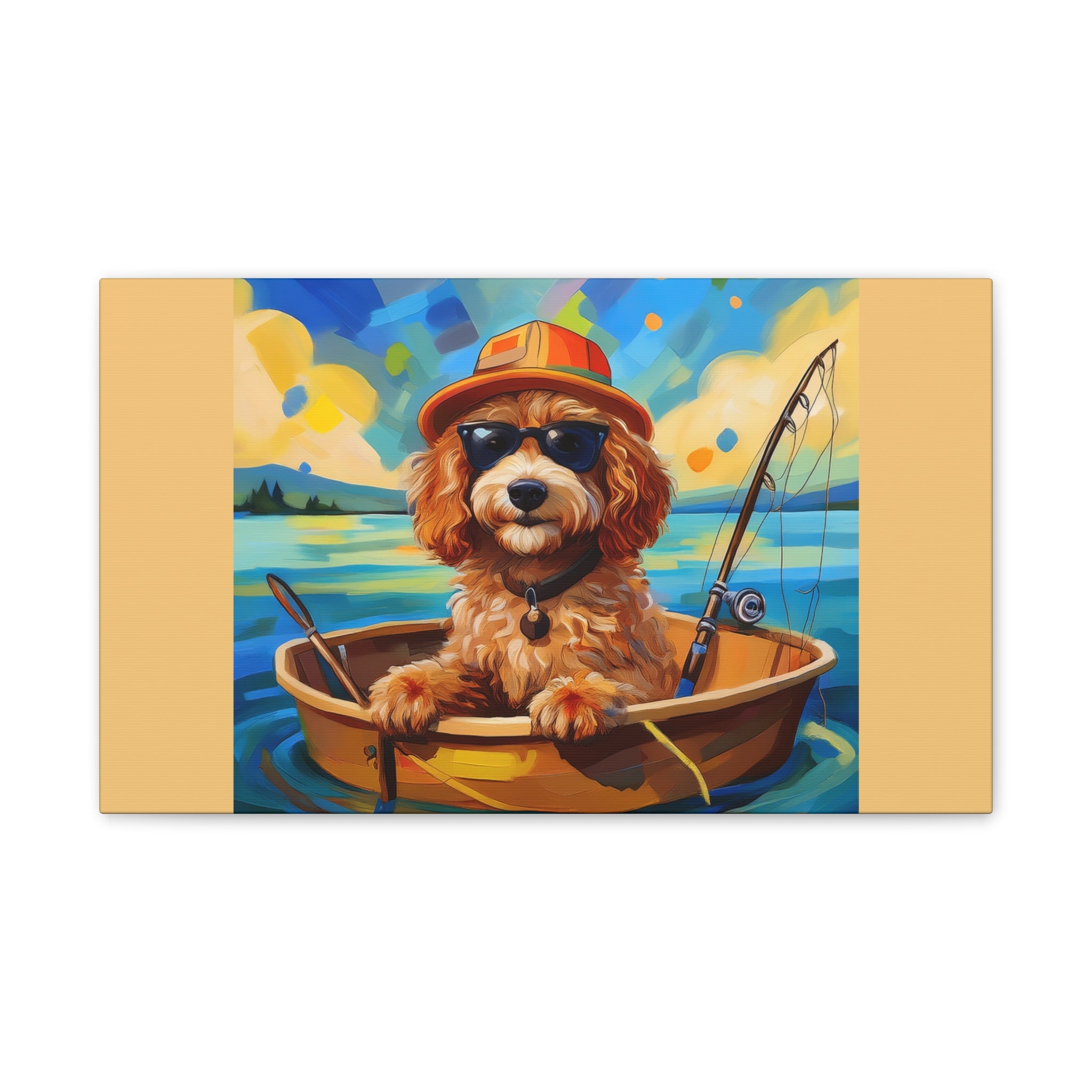 Doodle Fishing Canvas Painting