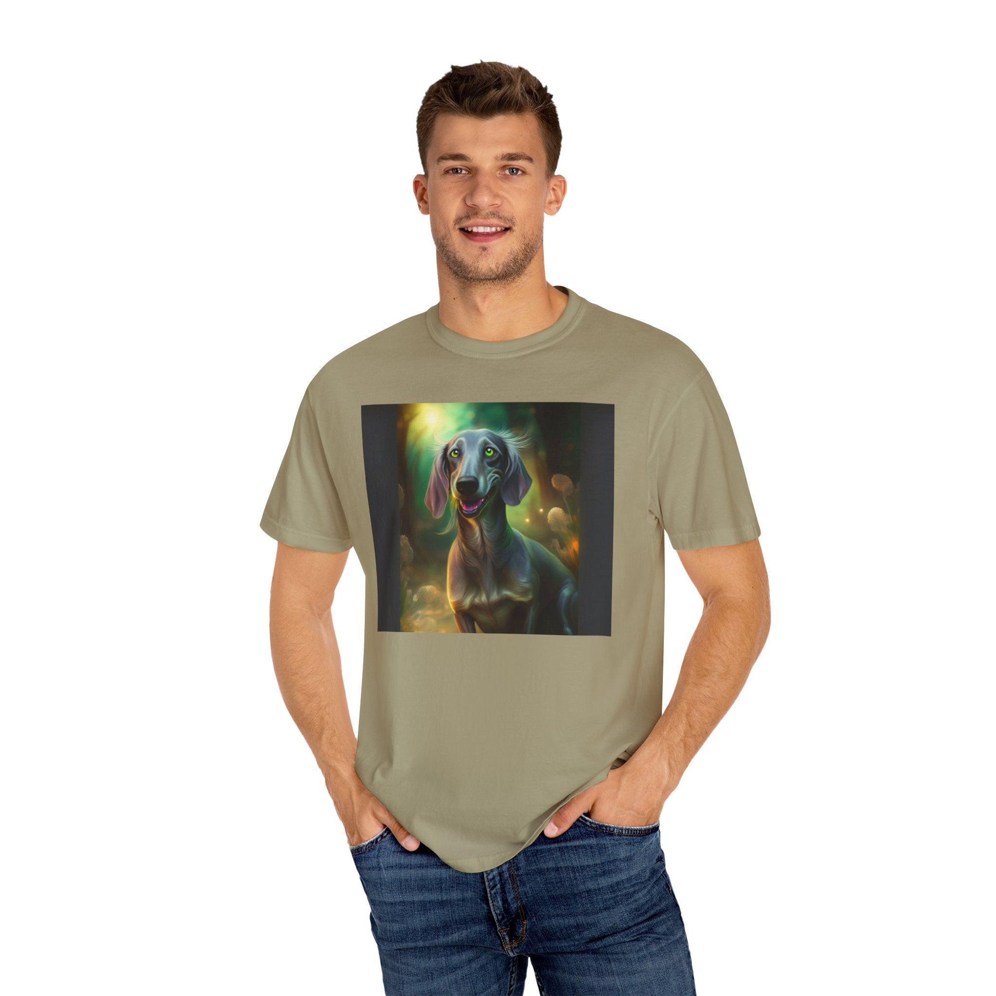 Silver Grey Dachshund Unisex Garment-Dyed T-shirt