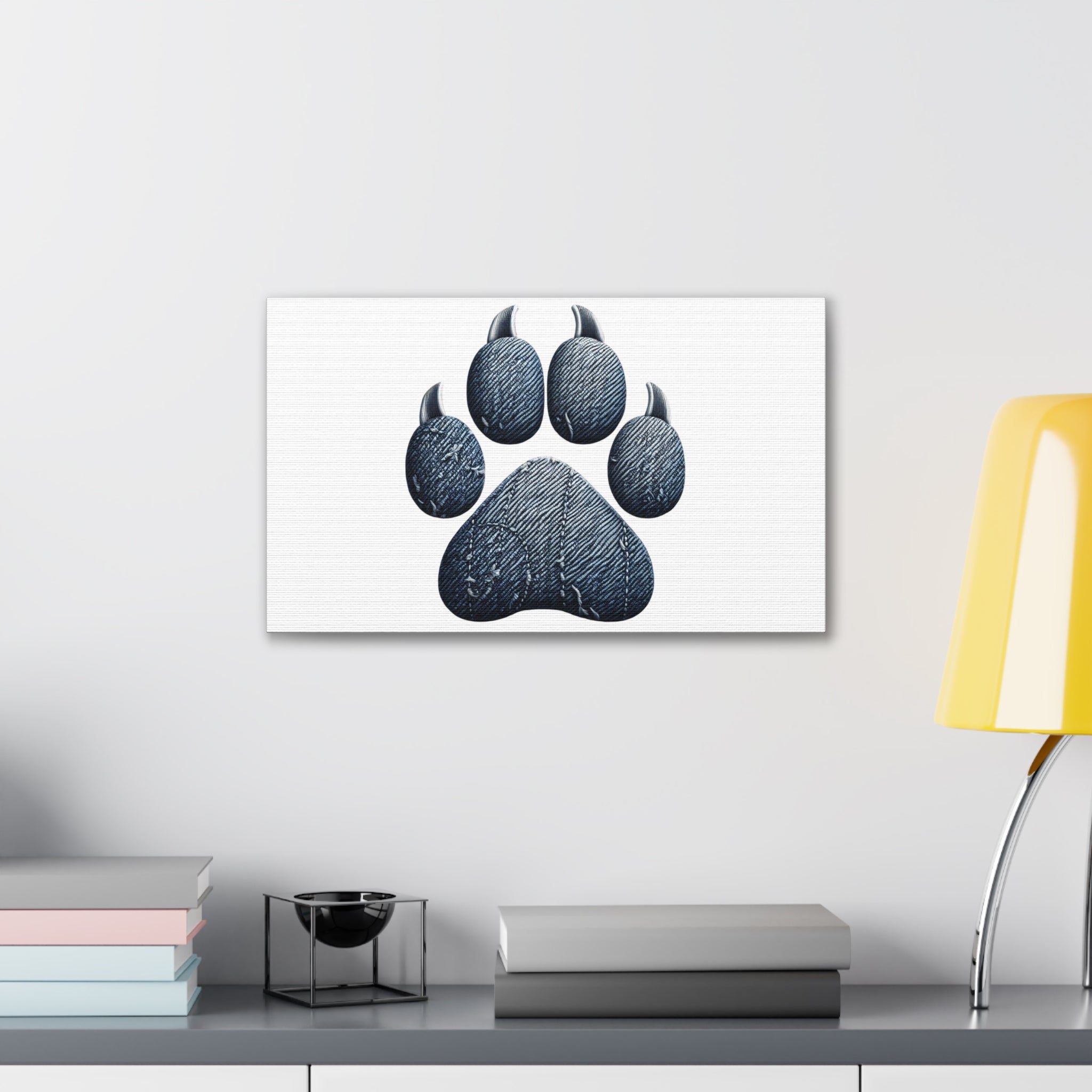 Denim Paw Canvas Stretched, 0.75"