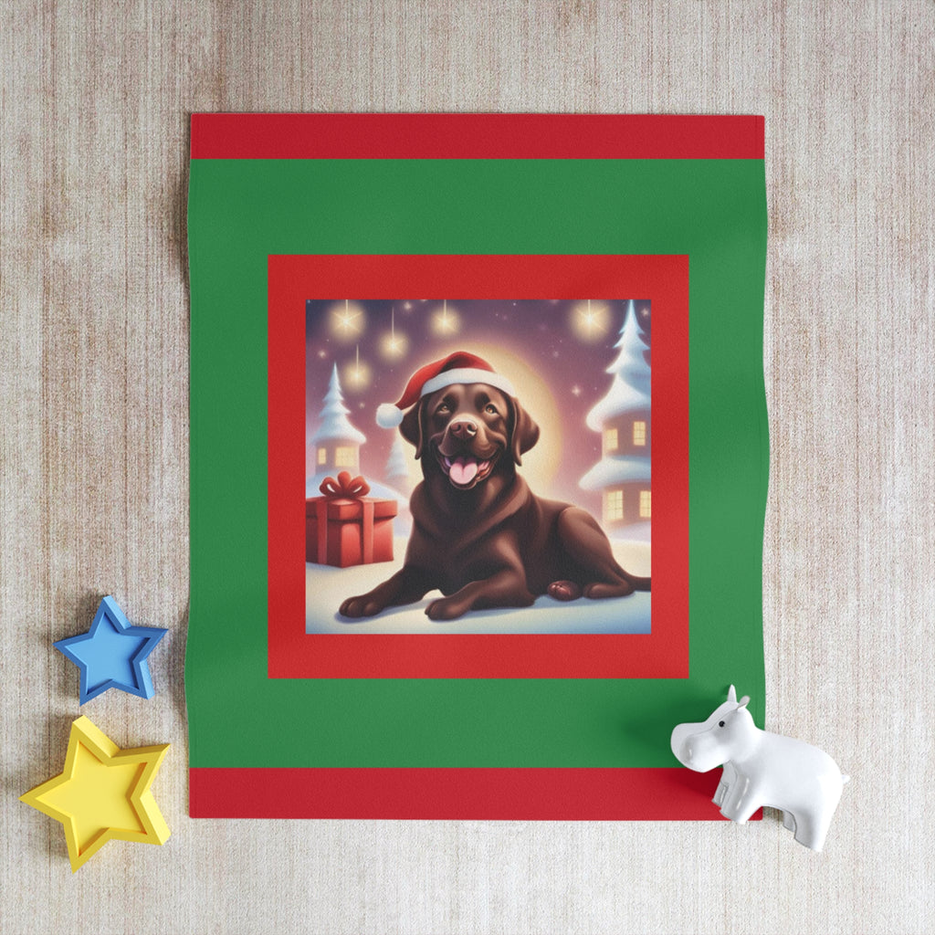 Chocolate Lab Holiday Throw Blanket