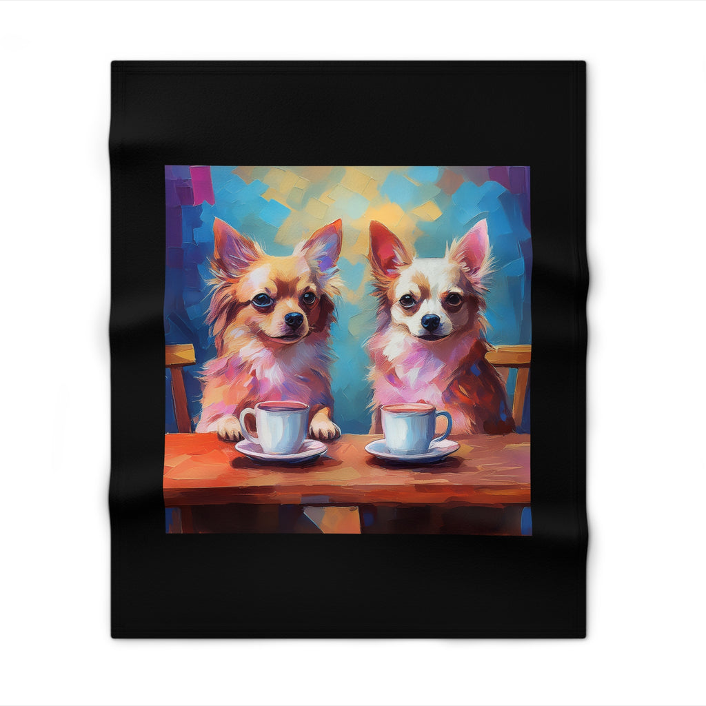 Cafe con Chihuahua Throw Blanket