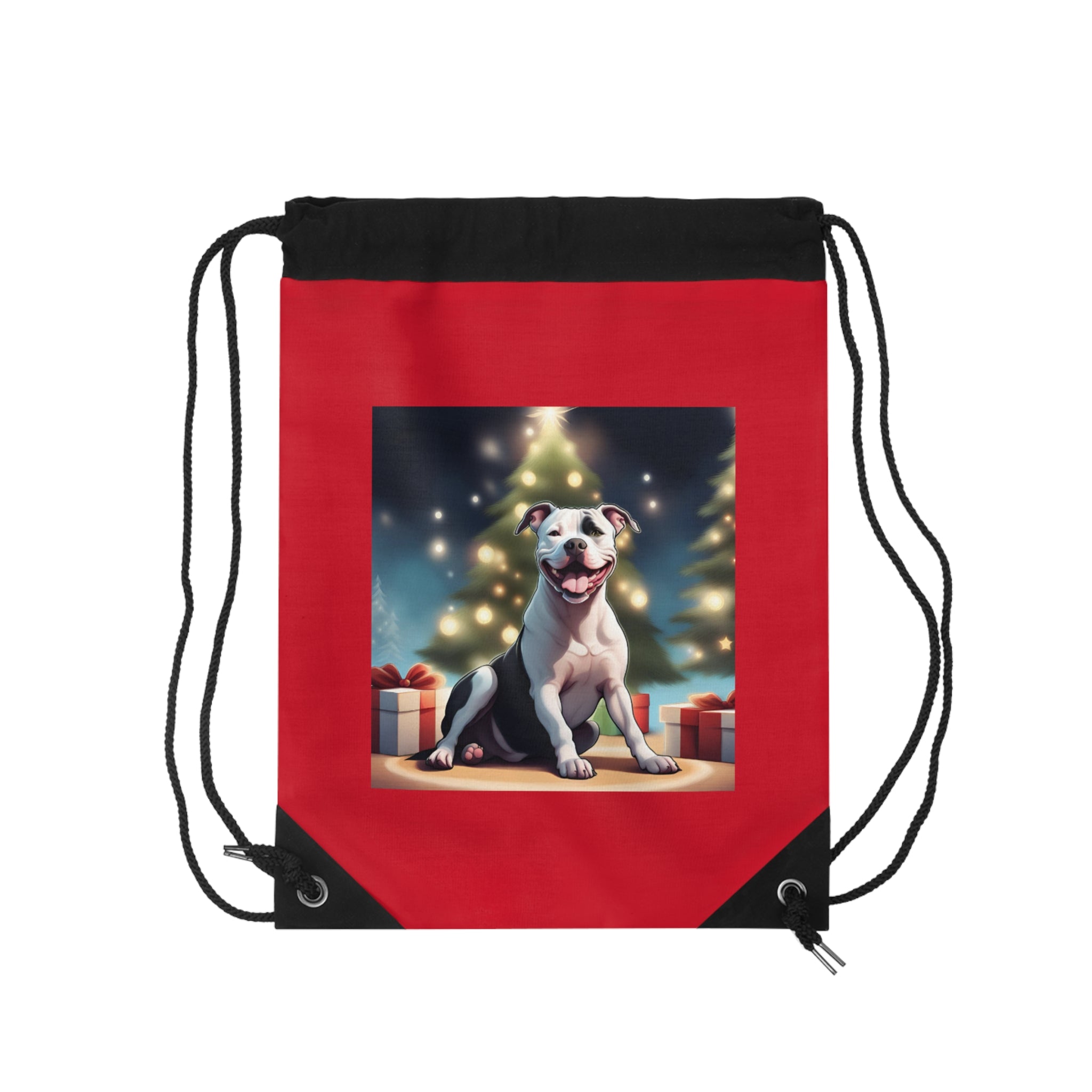 Pitbull Holiday Drawstring Bag