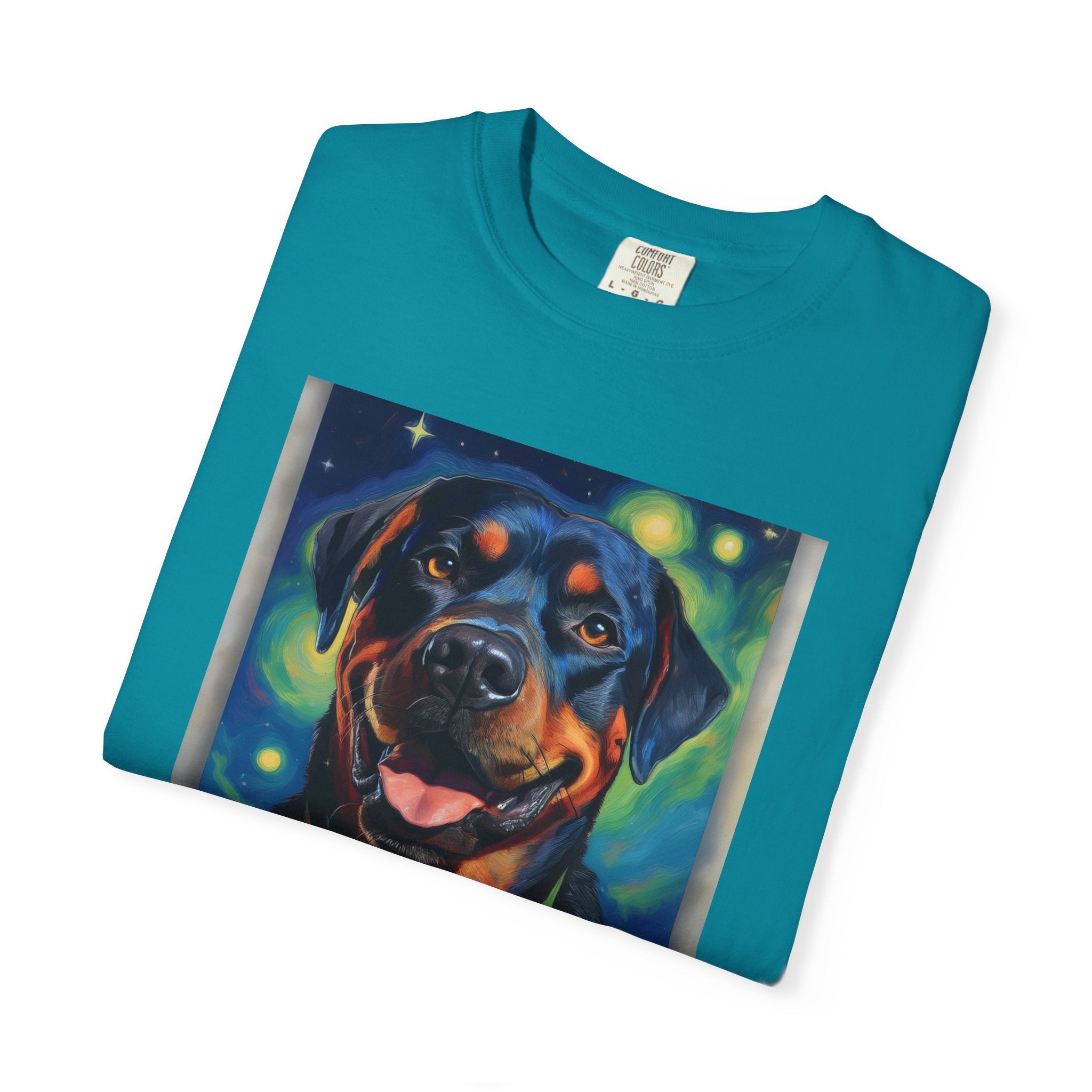 Rottweiler Stary Night Unisex Garment-Dyed T-shirt