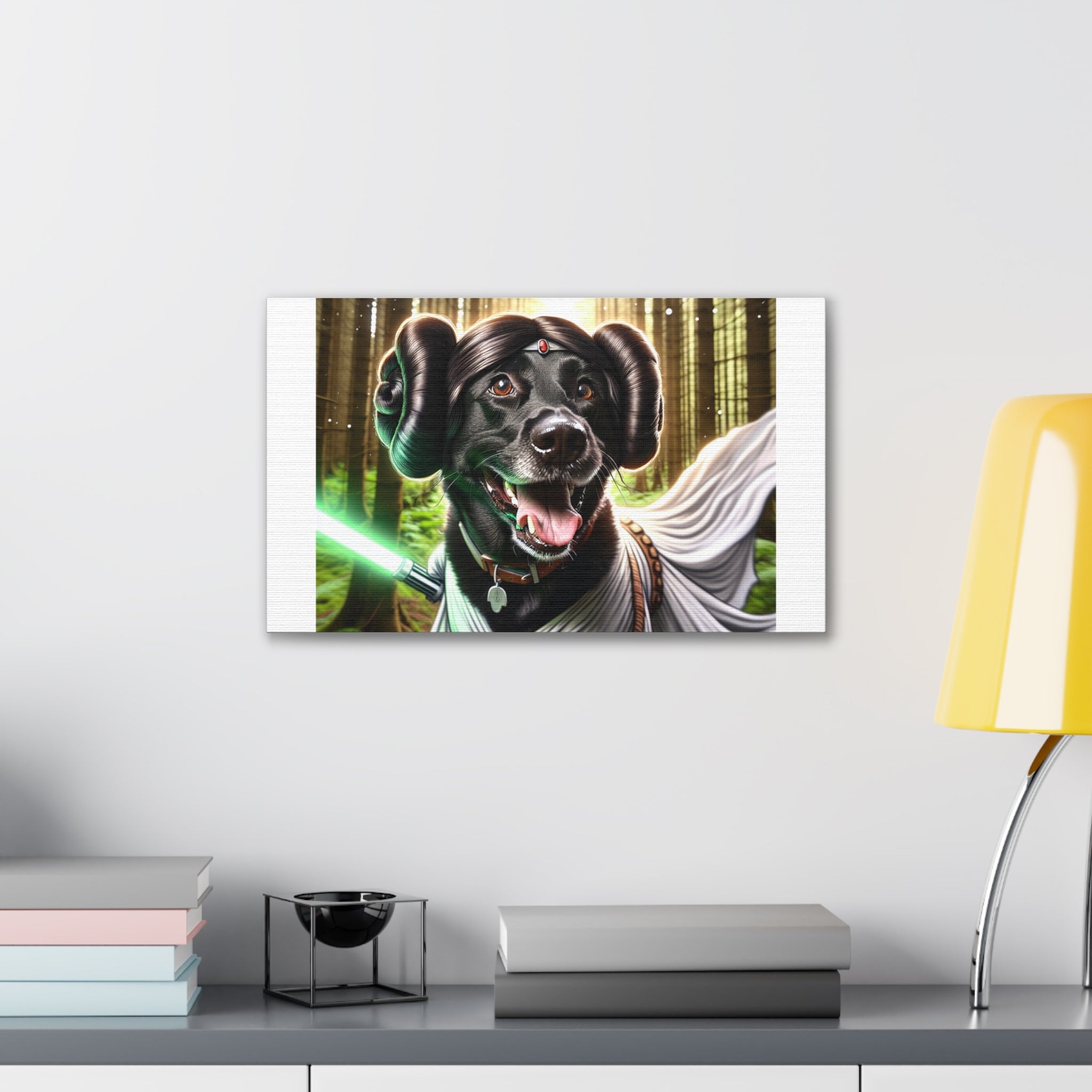 Black Lab Galaxy Princess Canvas Stretched, 0.75"