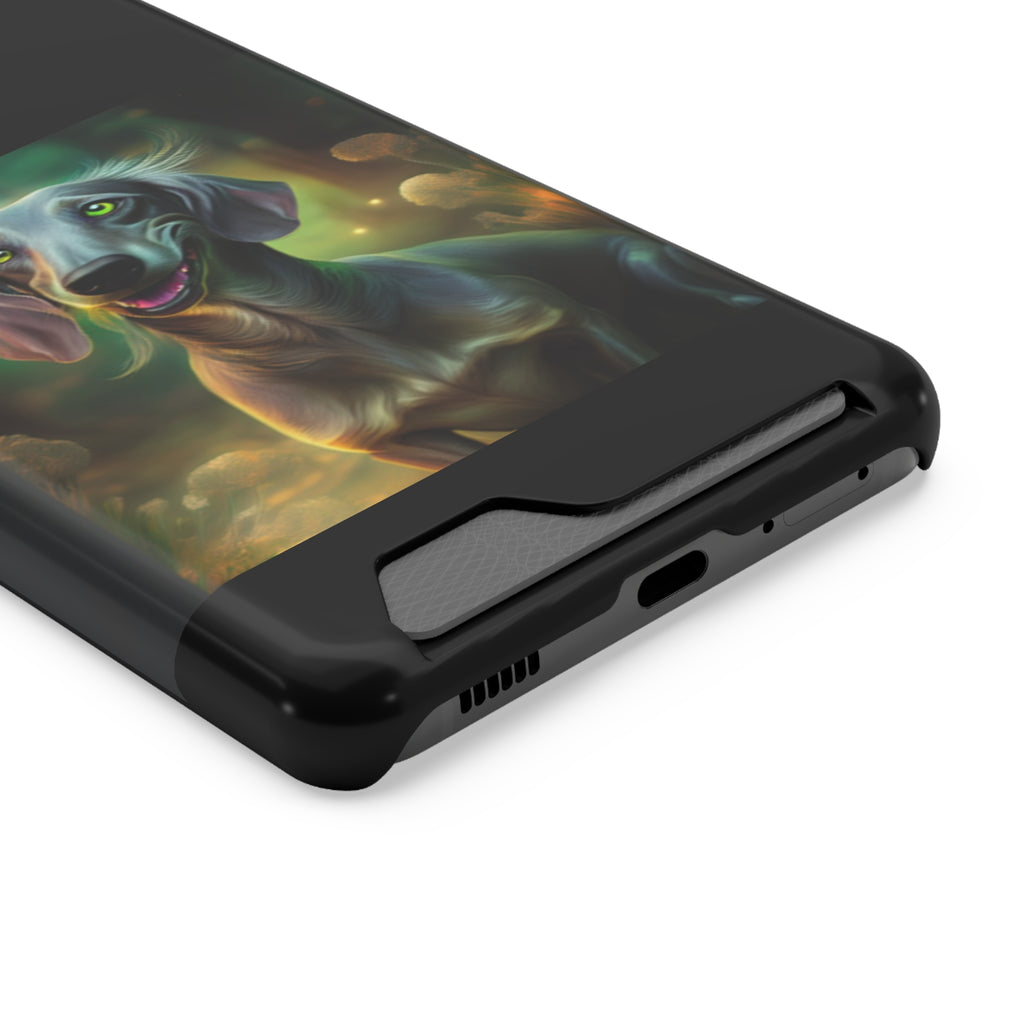 Dachshund Silver Grey Phone Case with Card Holder