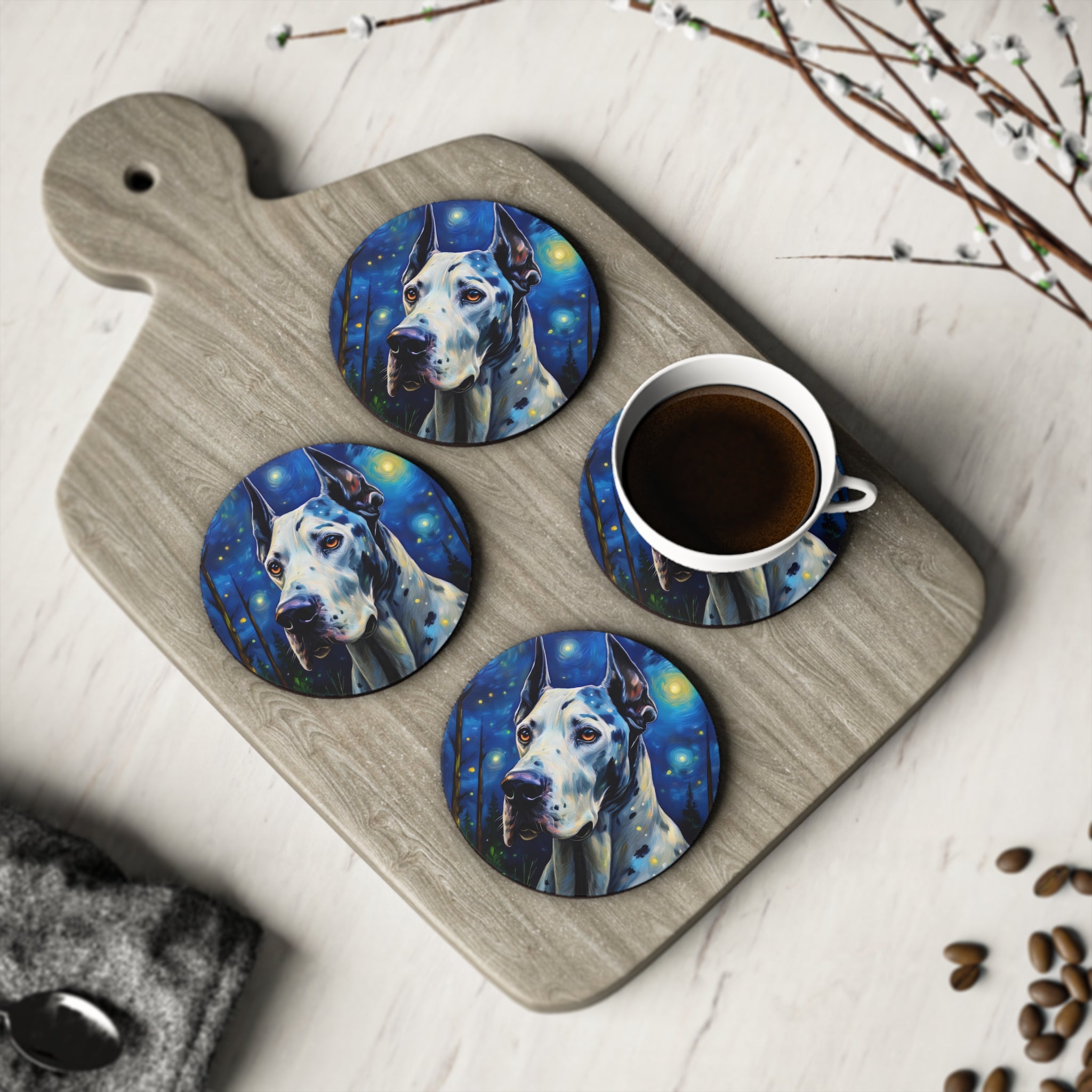 Great Dane Stary Night Coasters