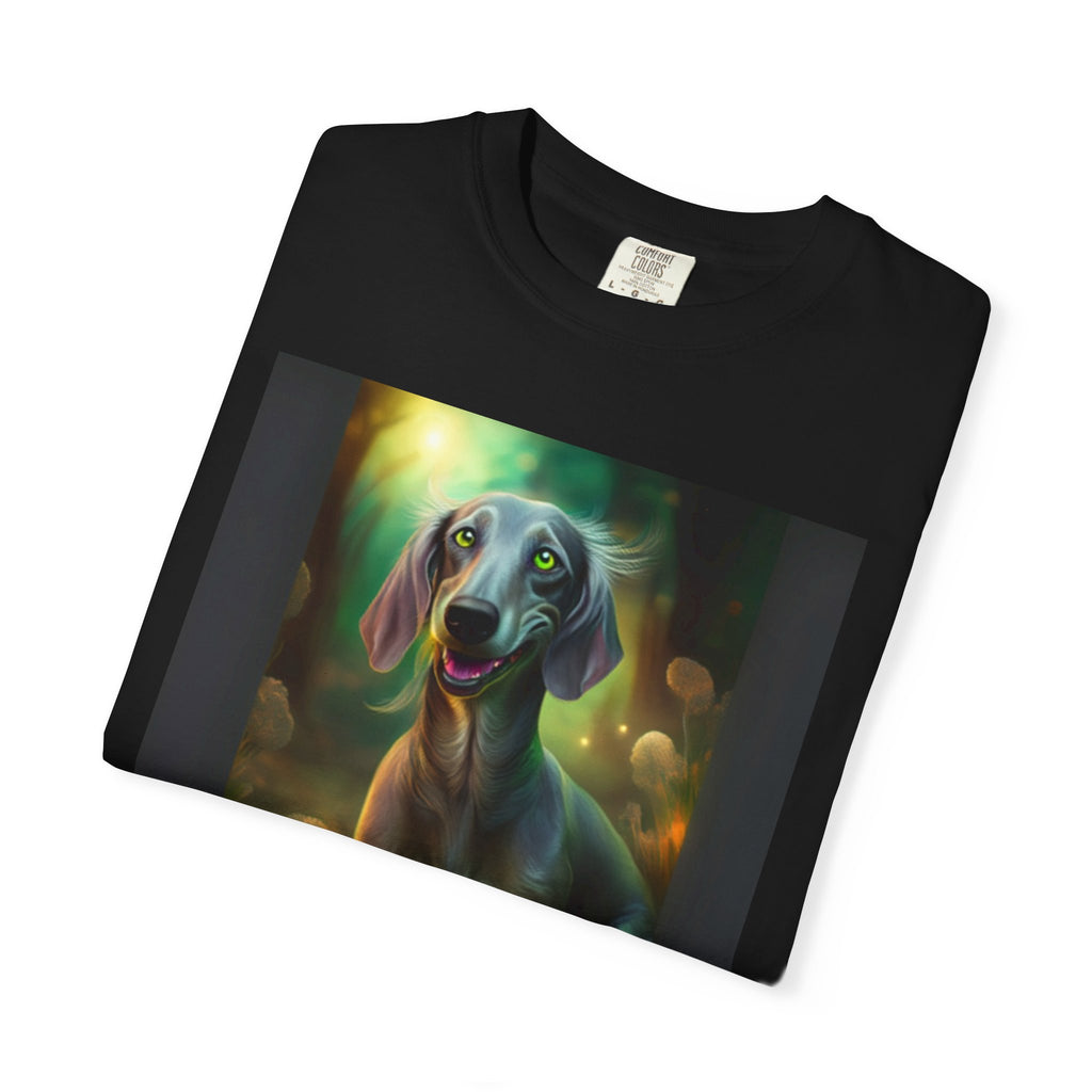 Silver Grey Dachshund Unisex Garment-Dyed T-shirt