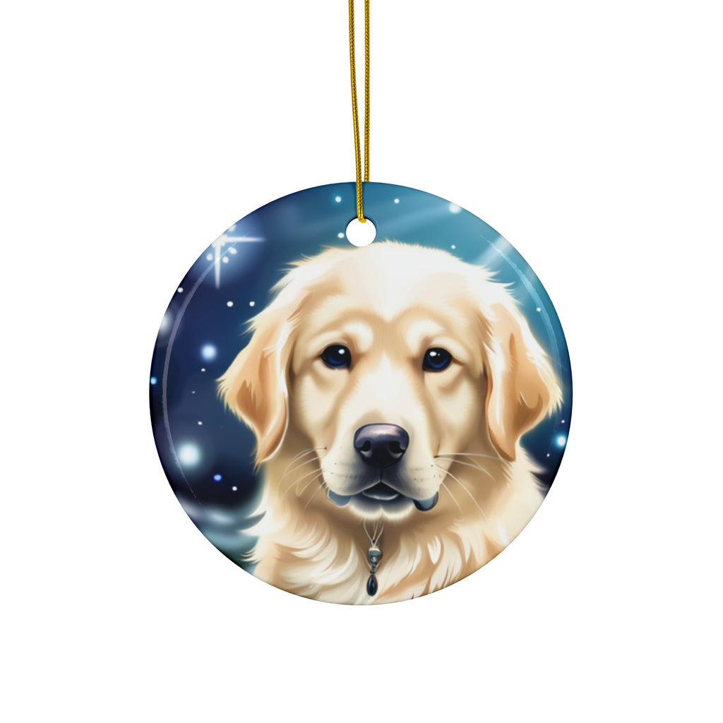Golden Retriever Stary Night Ceramic Ornament