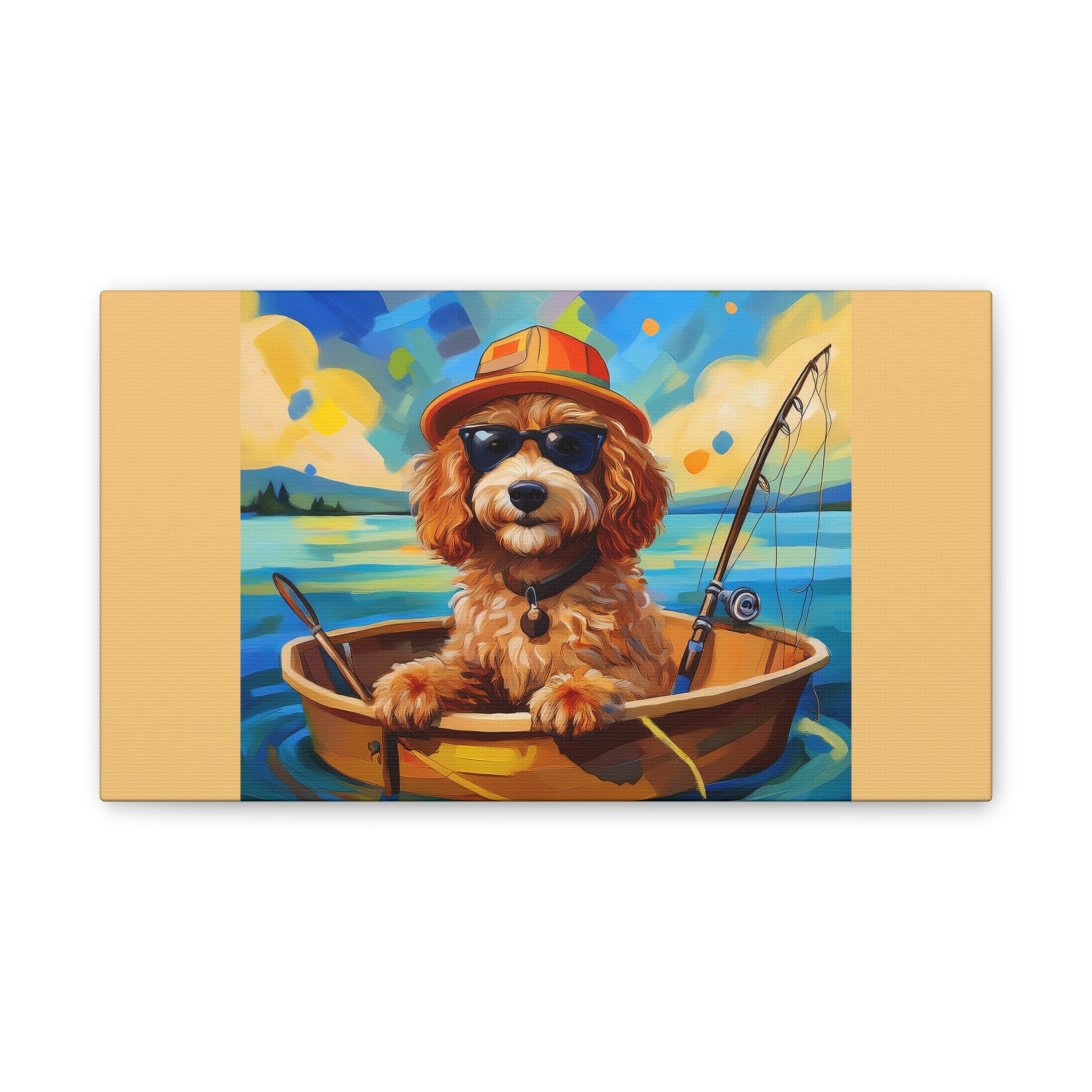 Doodle Fishing Canvas Painting