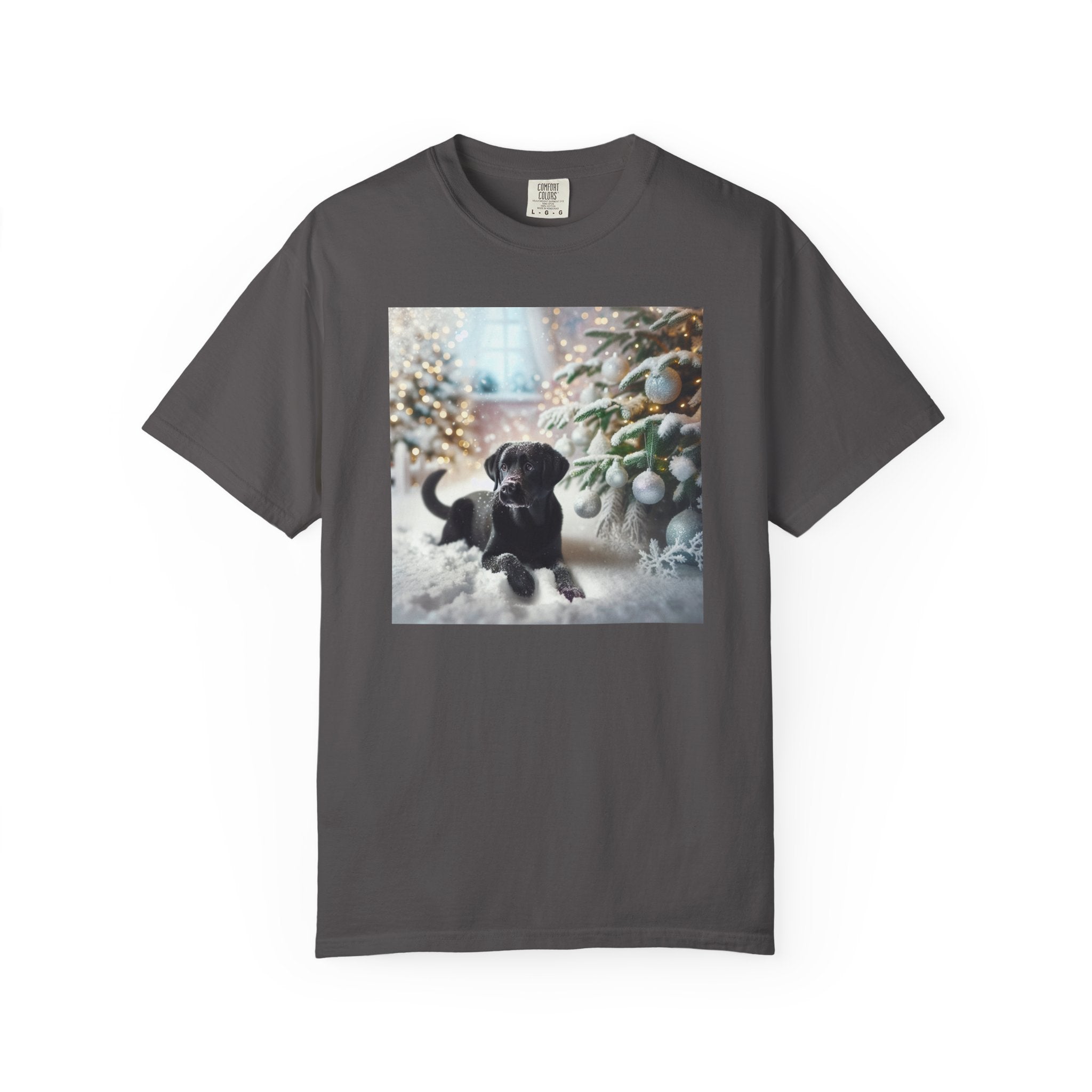 Black Lab Puppy Holiday Unisex Garment-Dyed T-shirt