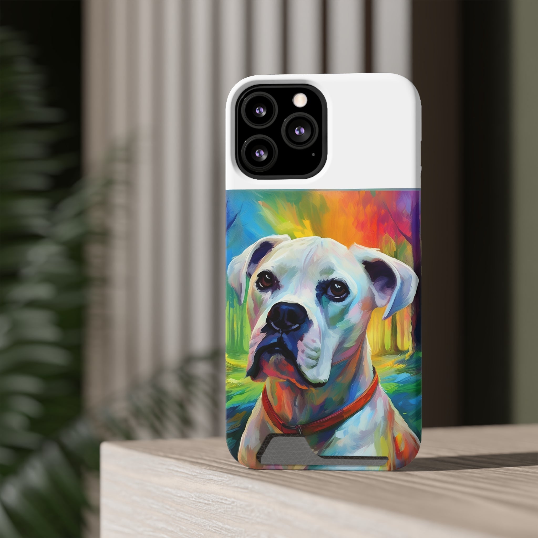 Boxer Rainbow Sky Phone Case with Card Holder