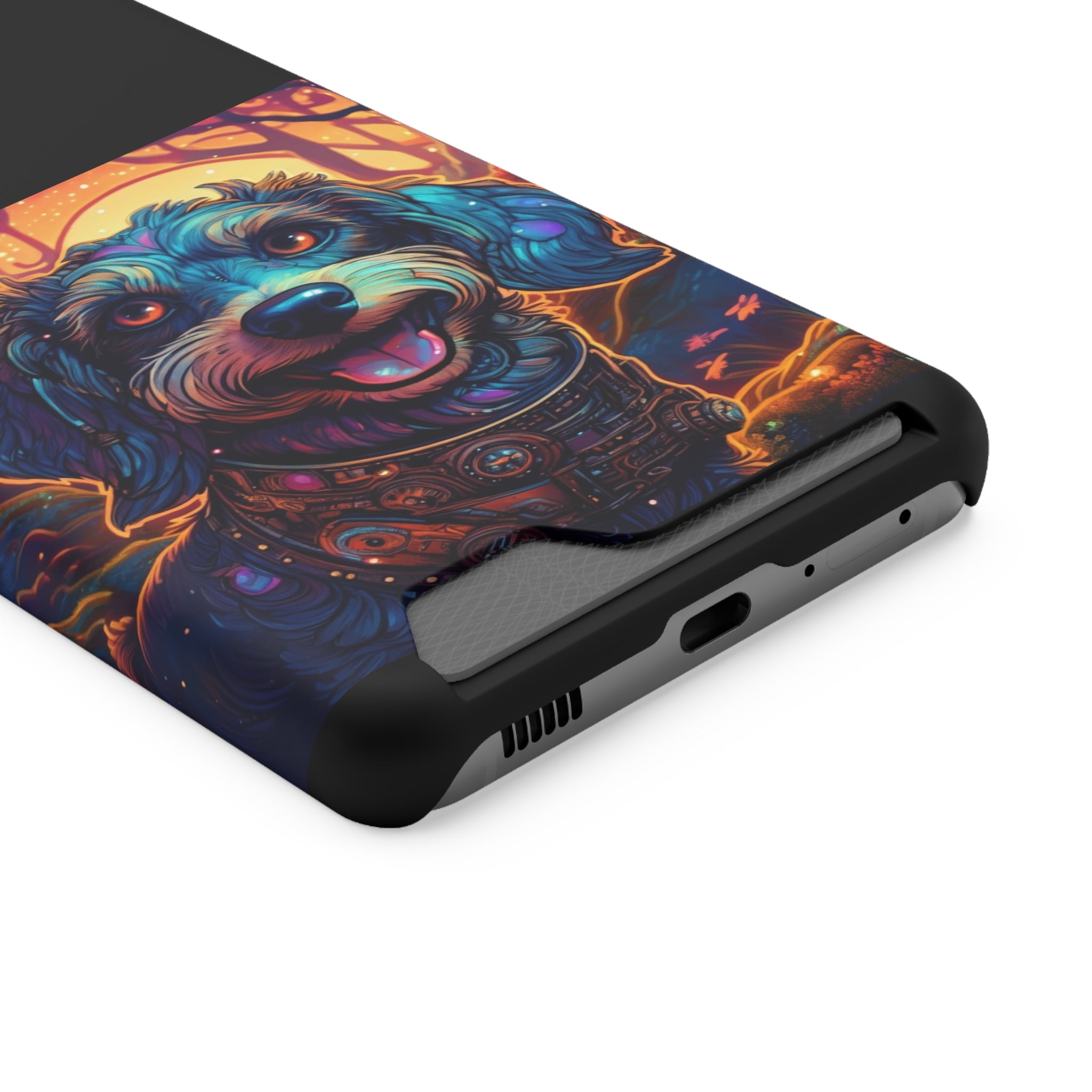 Dachshund Steampunk Phone Case with Card Holder