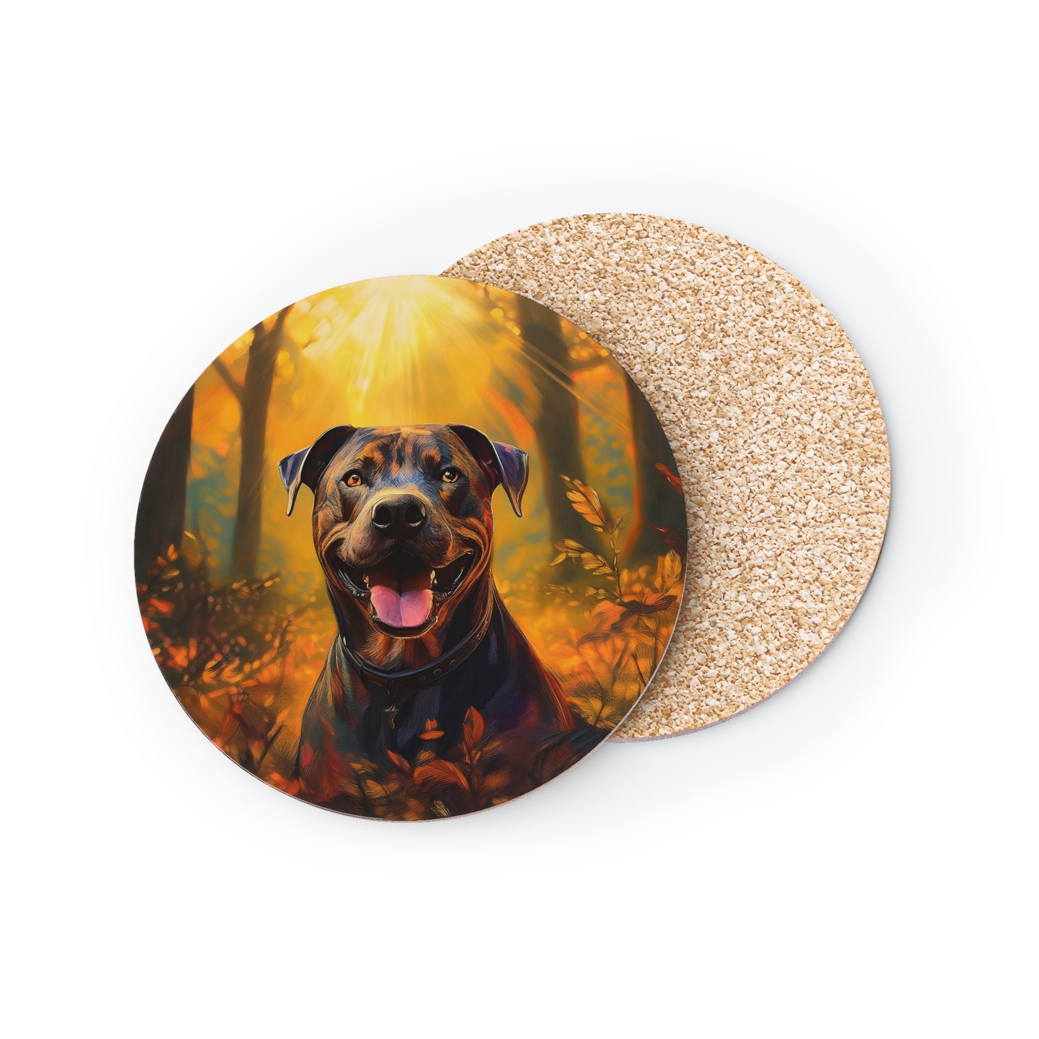 Pit Bull Brindle Autumn Coasters