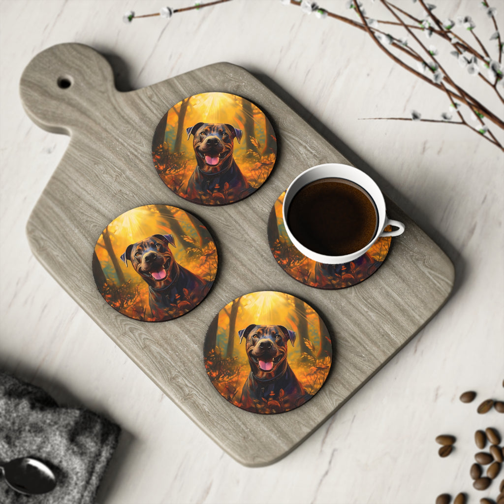 Pit Bull Brindle Autumn Coasters