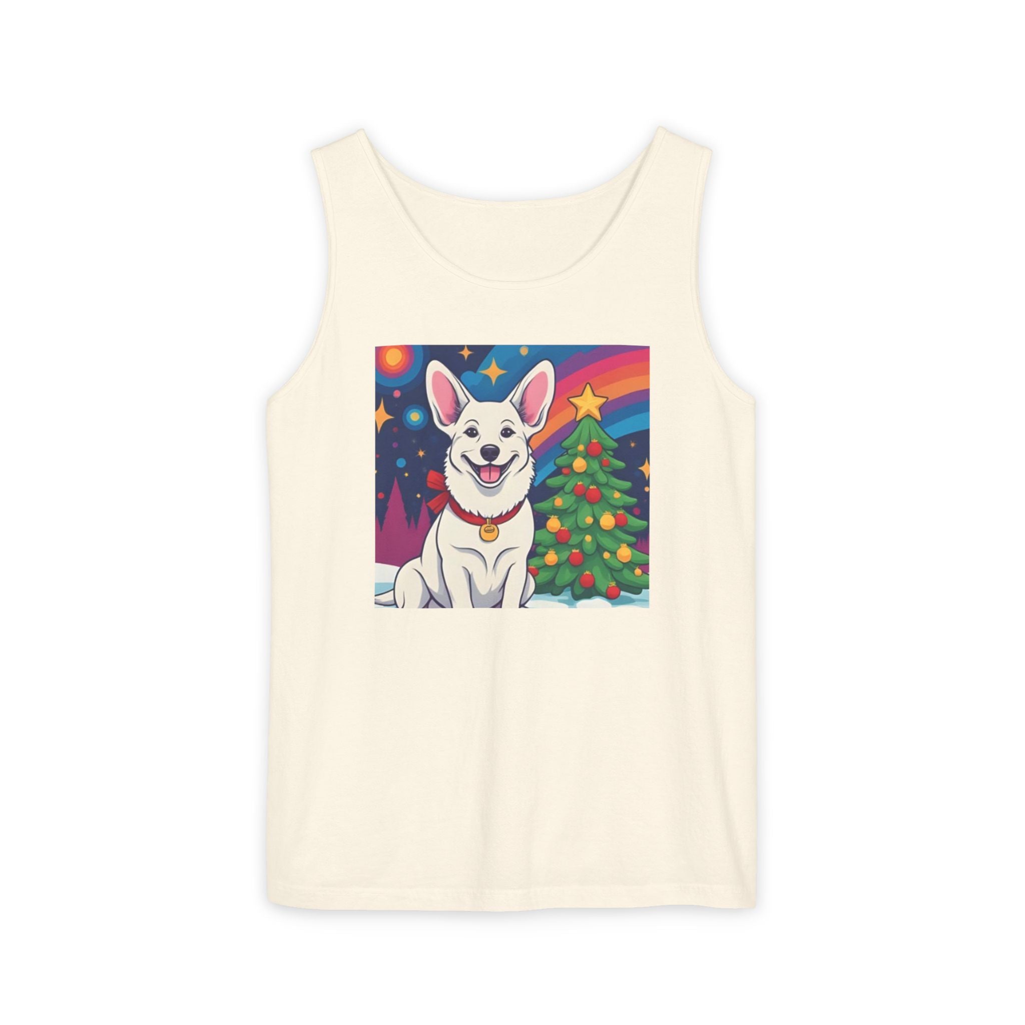 White Corgi Holiday Unisex Tank Top