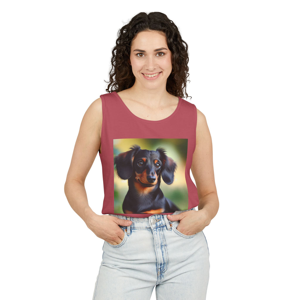 Black/Brown Dachshund Unisex Tank Top