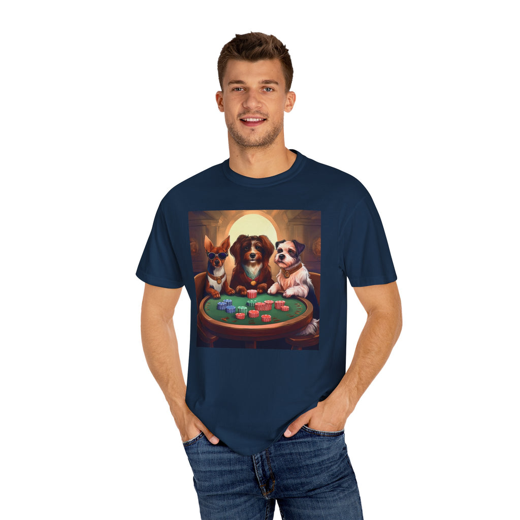 Puppy Poker Unisex Garment-Dyed T-shirt