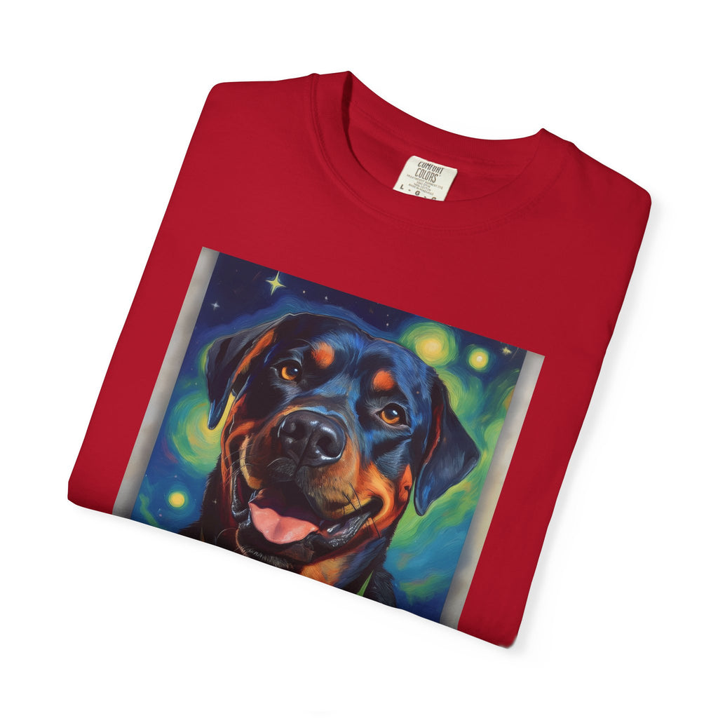 Rottweiler Stary Night Unisex Garment-Dyed T-shirt