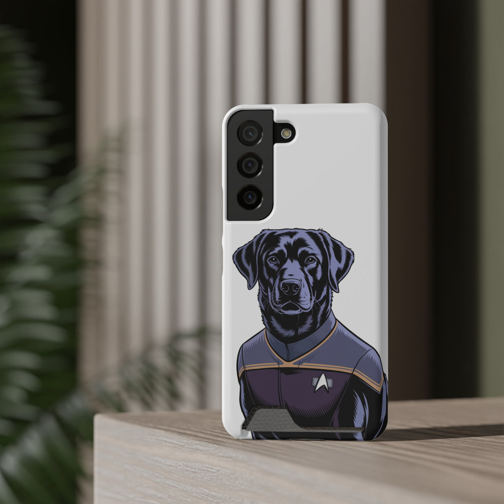Black Lab Dog-Fleet Phone Case with Card Holder