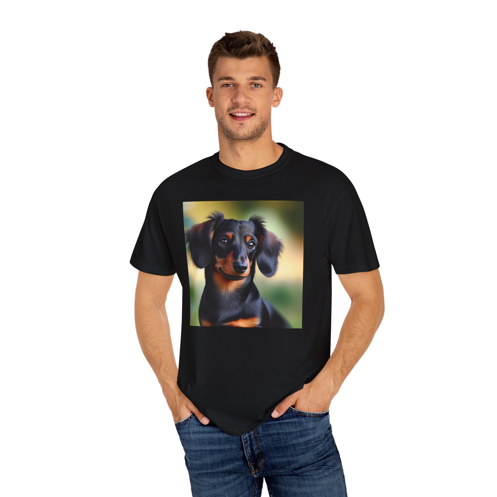 Black/Brown Dachshund Unisex Garment-Dyed T-shirt