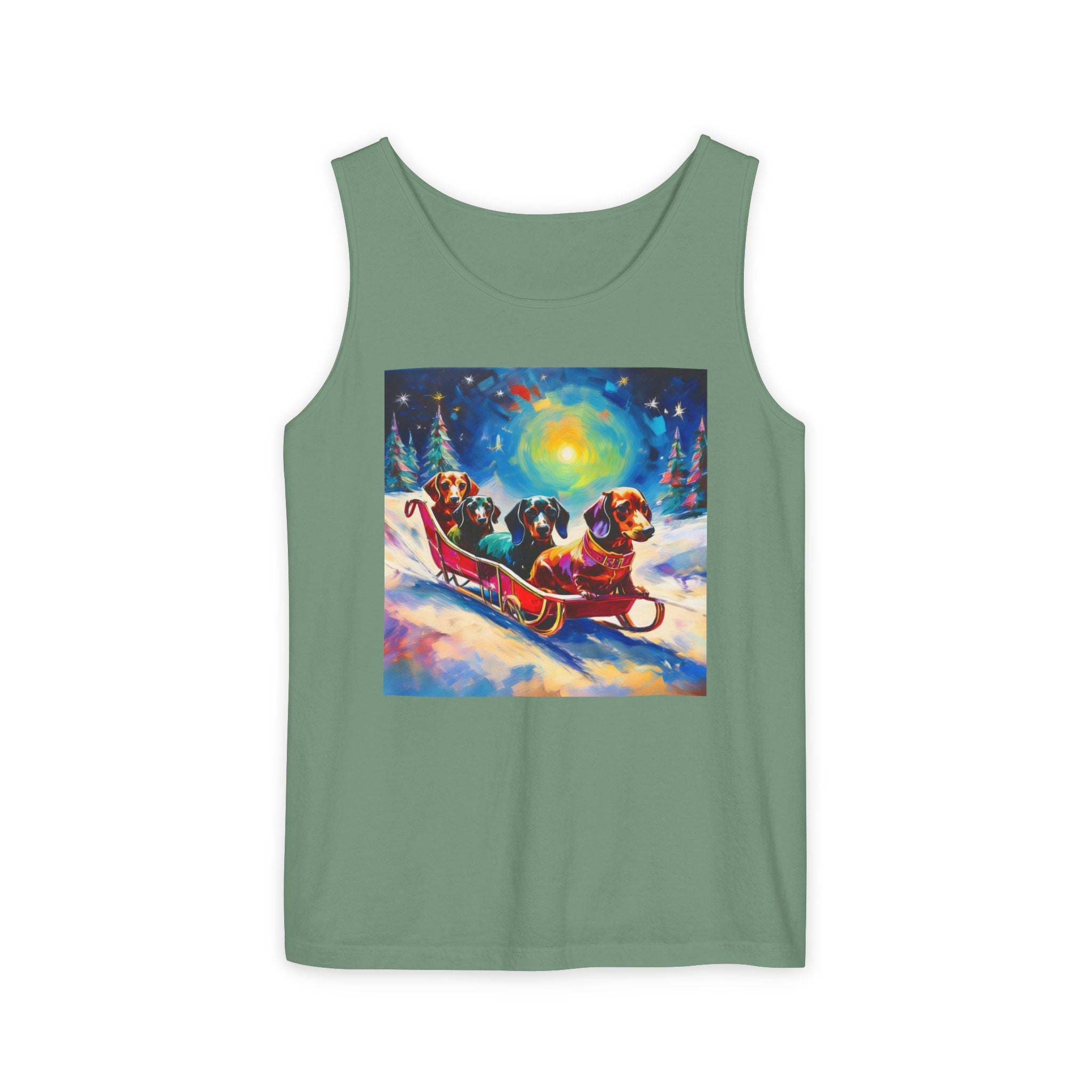 Dachshund Night Sleighride Unisex Tank Top