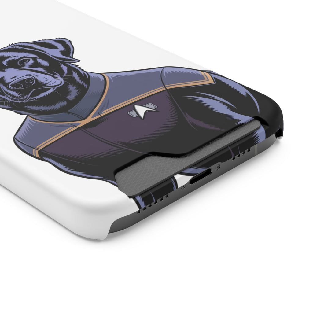 Black Lab Dog-Fleet Phone Case with Card Holder