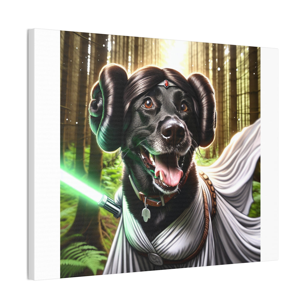 Black Lab Galaxy Princess Canvas Stretched, 0.75"