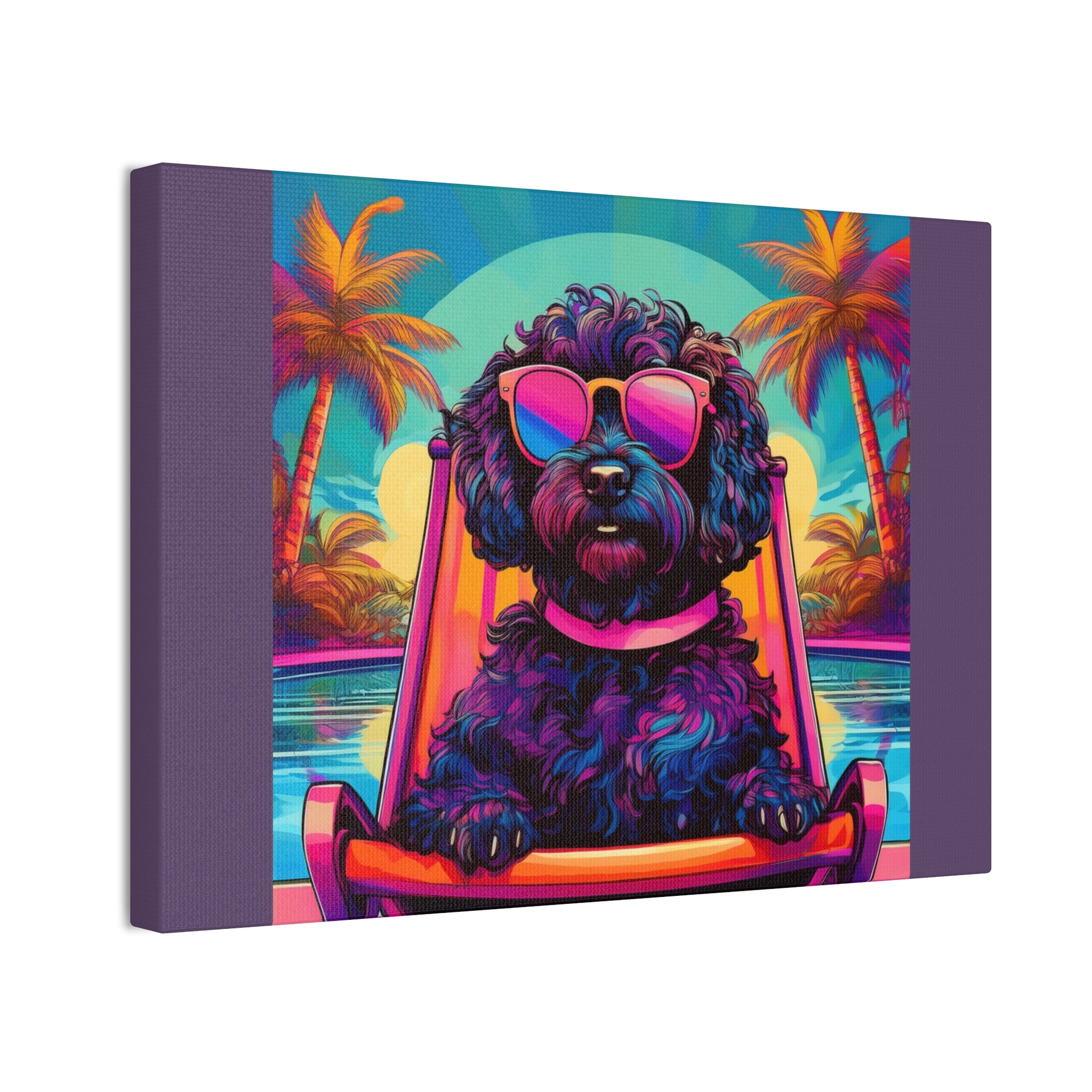 Doodle Poolside Canvas Painting