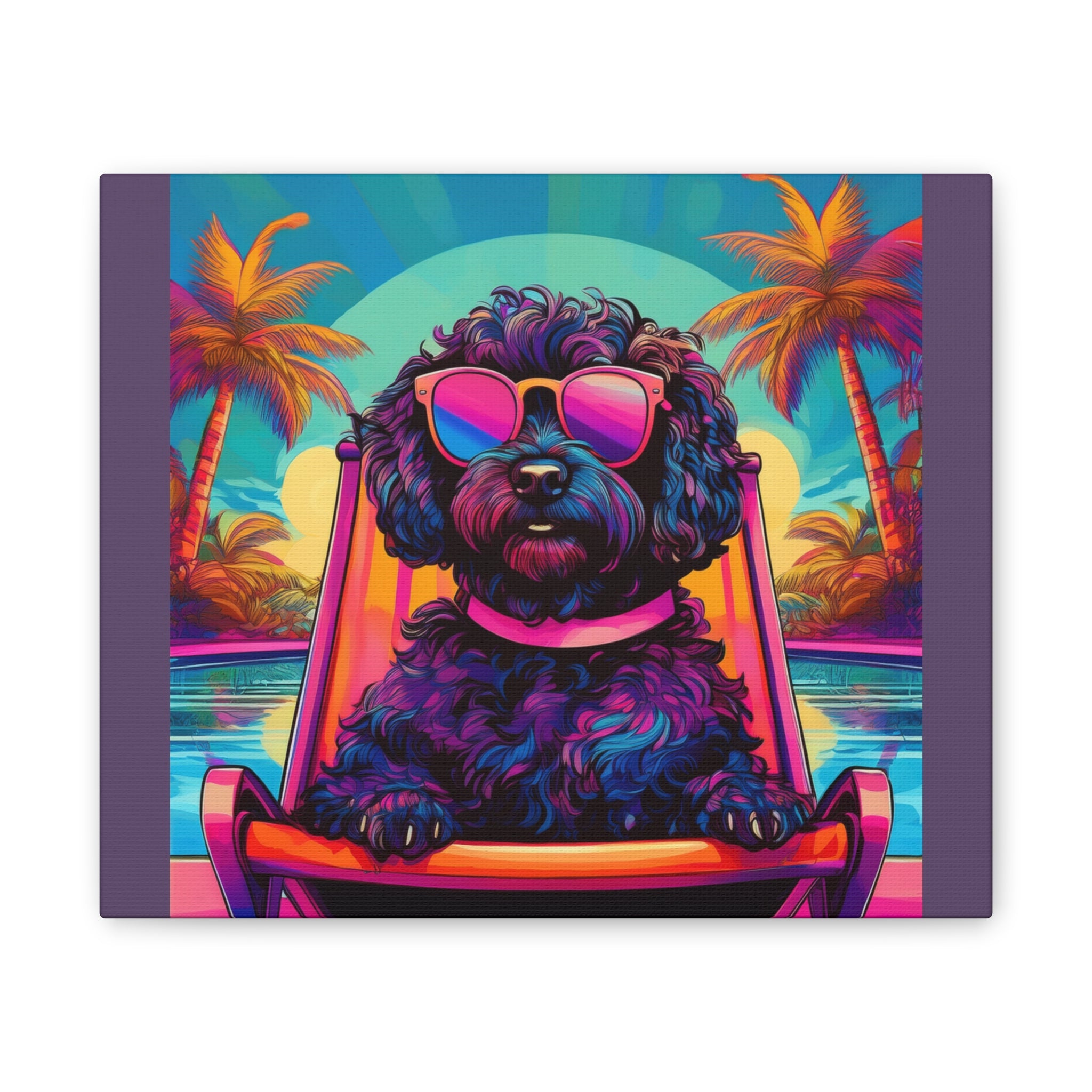 Doodle Poolside Canvas Painting